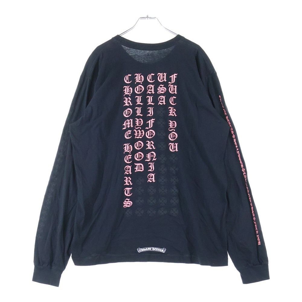 Chrome Hearts CHROME HEARTS Logo Long Sleeve T-Shirt Black/Pink Size US XL / EU 56 / 4 - 1 Thumbnail