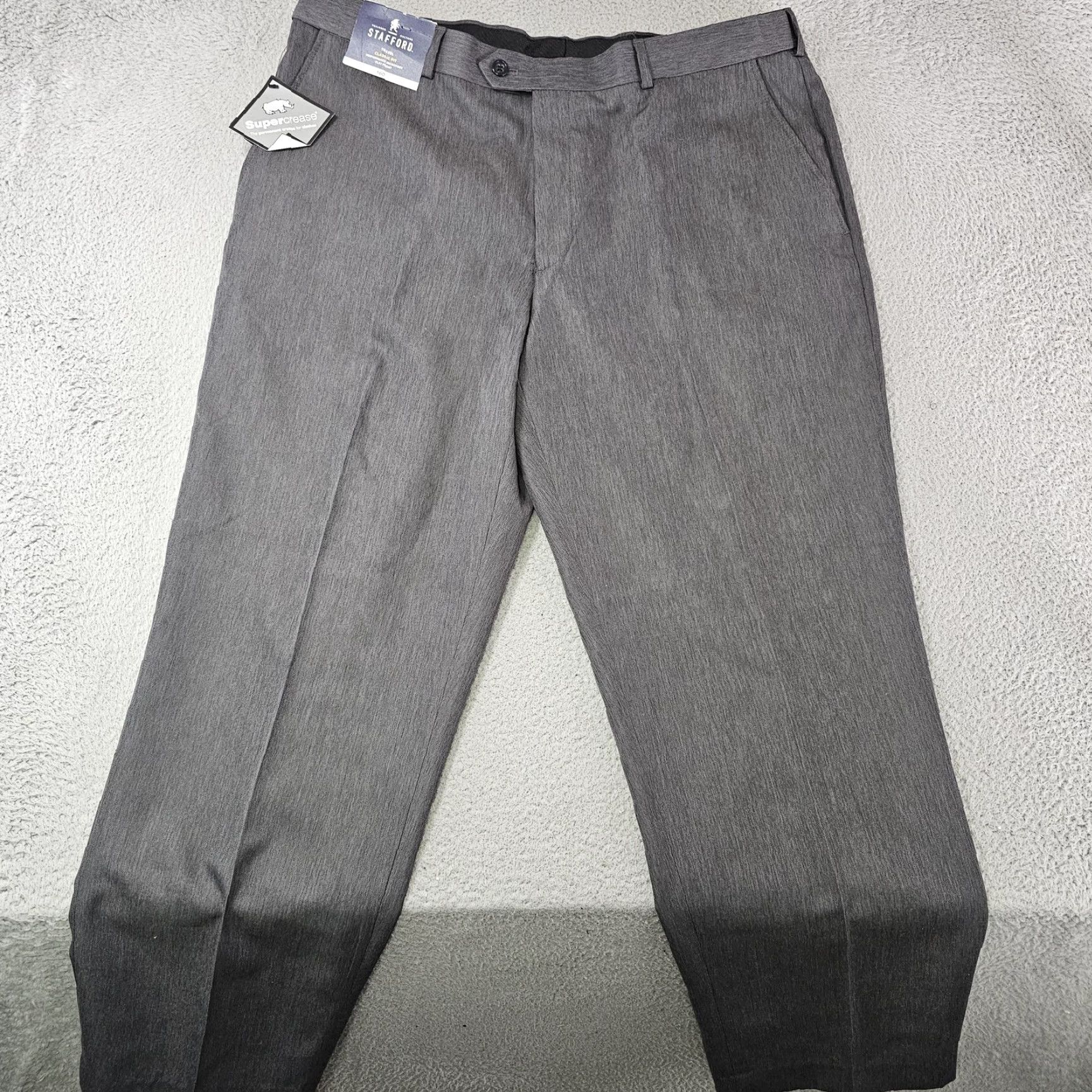 Stafford Stafford Pants Mens 38x30 Gray Travel Classic Fit Microfiber Flat Front Trouser Size US 38 / EU 54 - 2 Thumbnail