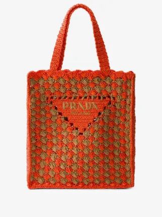 Prada two tones crochet tote bag orange/brown Size ONE SIZE - 1 Preview