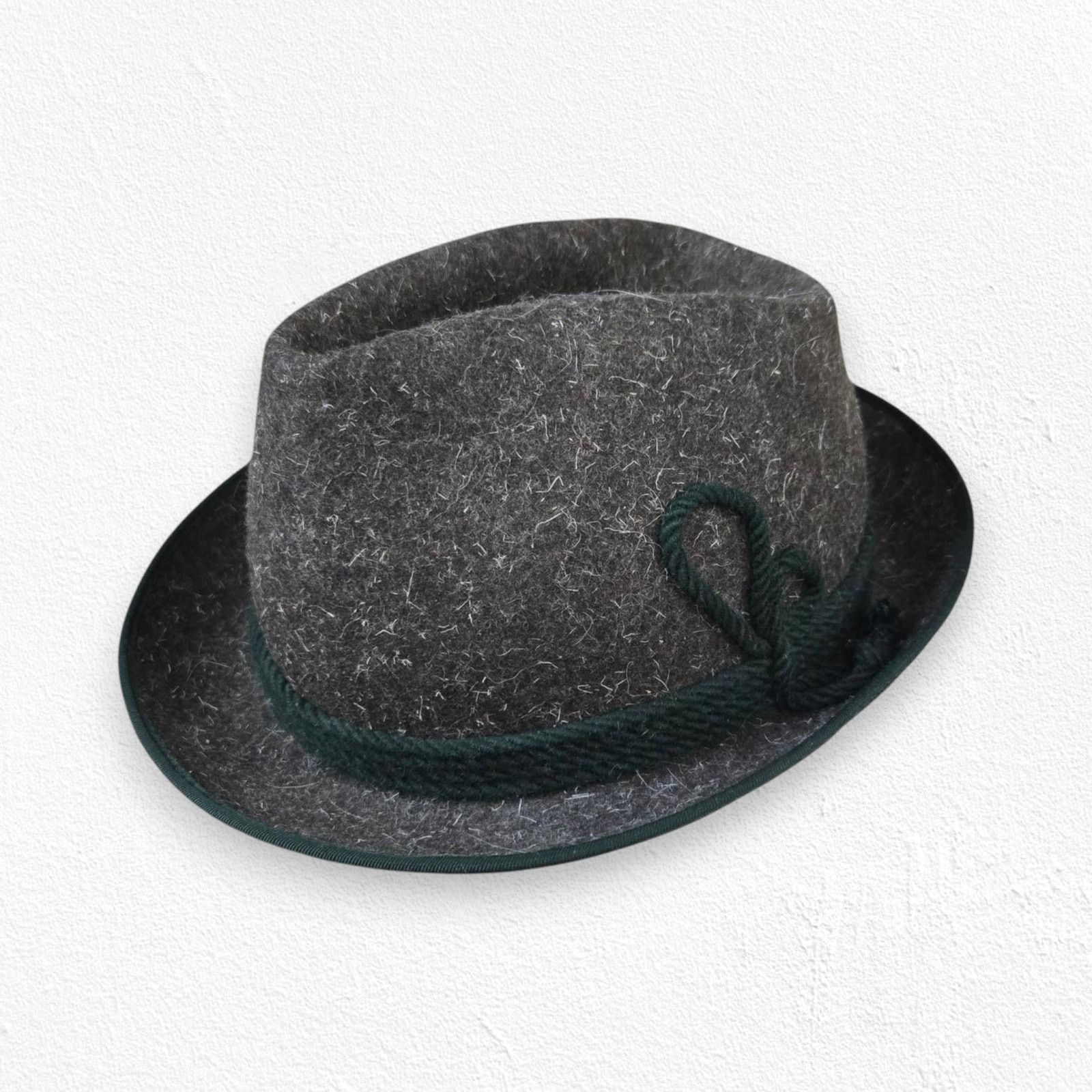 Vintage 1950s Gray German Bavaria Wool Alpine Trilby Hat Size ONE SIZE - 1 Thumbnail