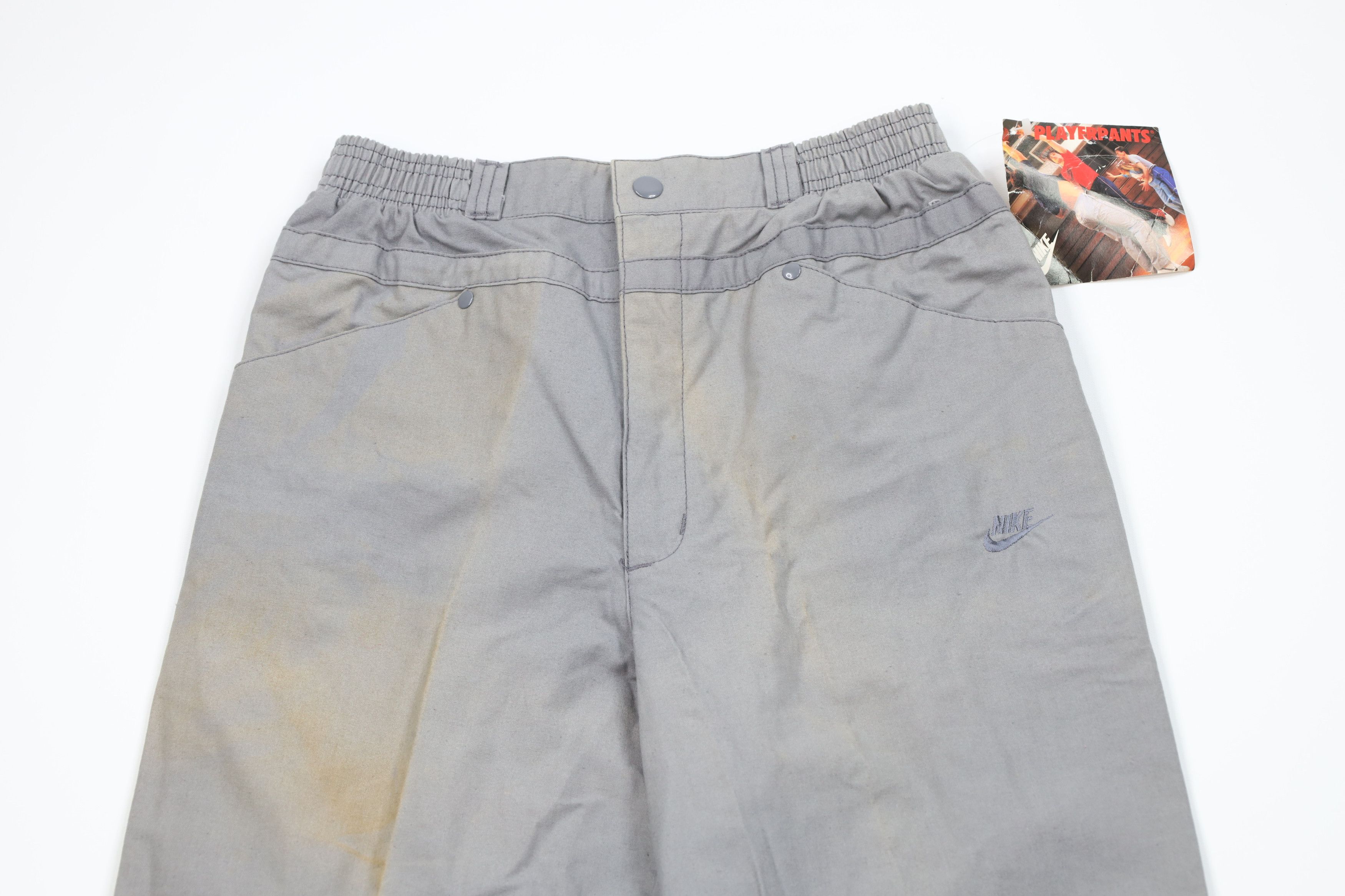 Nike Deadstock Vintage 80s Nike Basketball Pants Gray Cotton Size US 34 / EU 50 - 2 Thumbnail