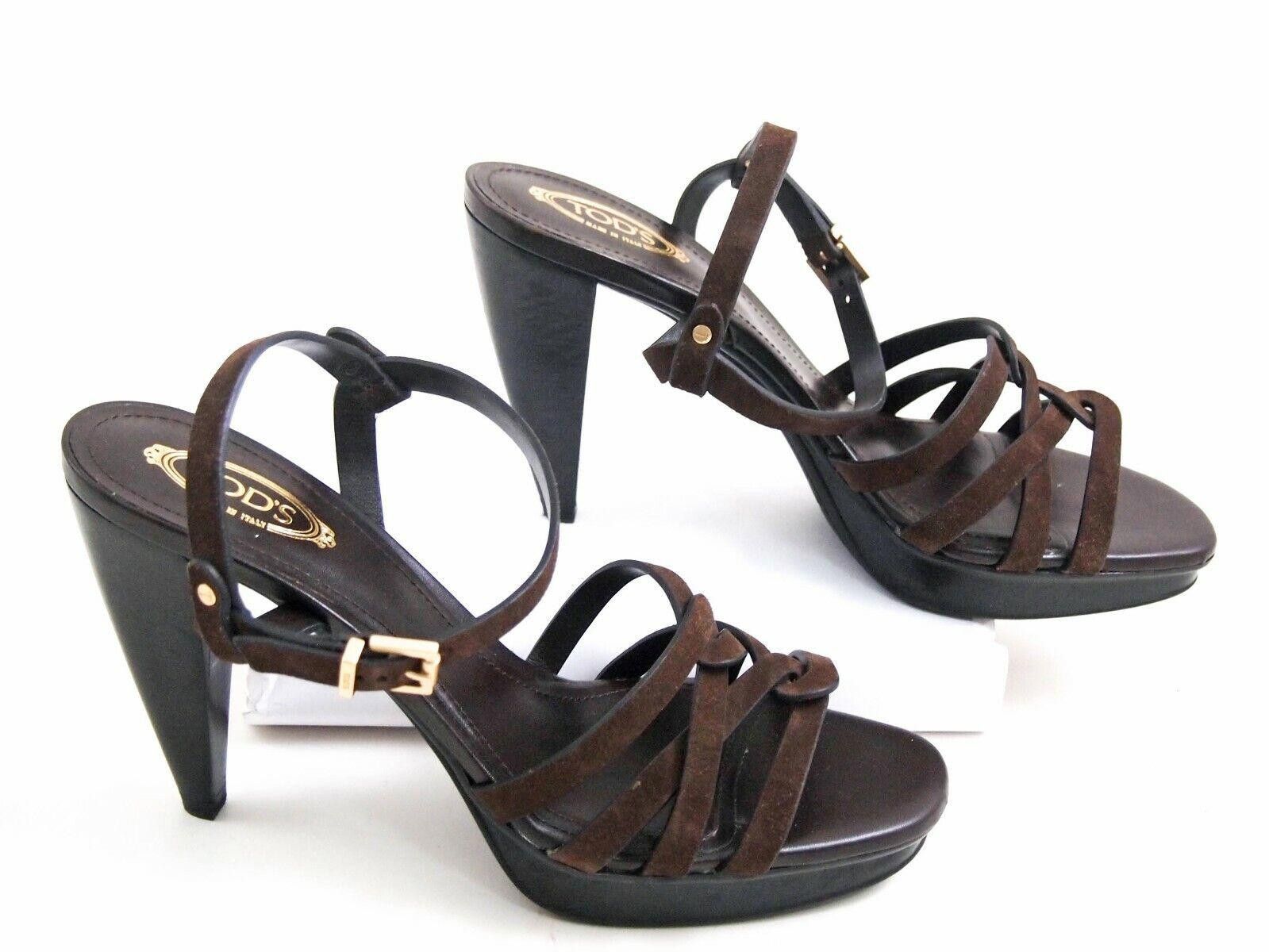Tod's Tod's Strappy Sandals Brown Suede Womens EU 37 US 7 $620 Size US 7 / IT 37 - 2 Thumbnail