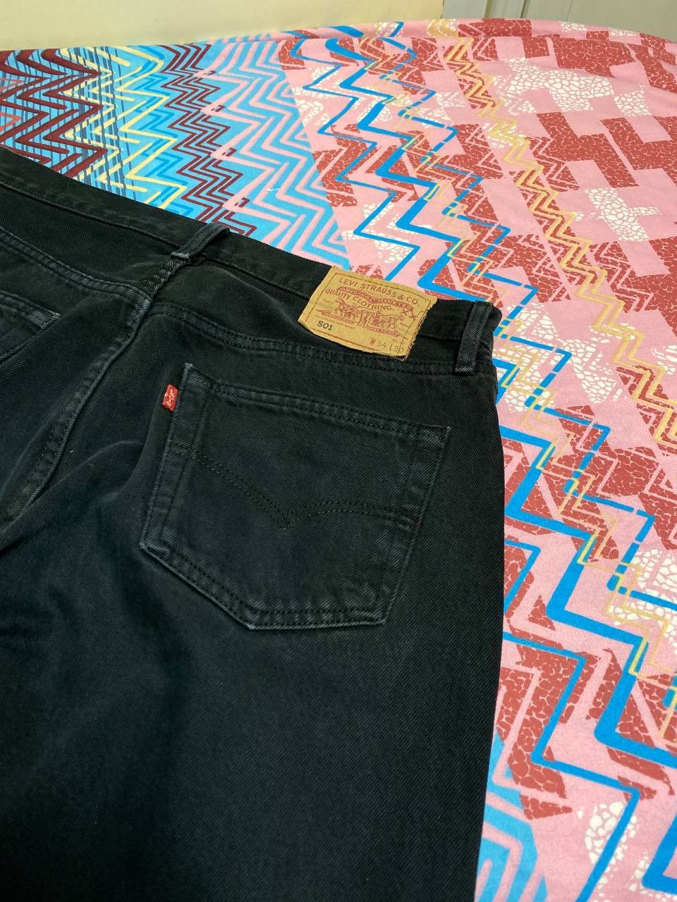 Levi's × Vintage Vintage 90s Levi's 501 Black Denim Opium Jeans Size US 34 / EU 50 - 8 Thumbnail