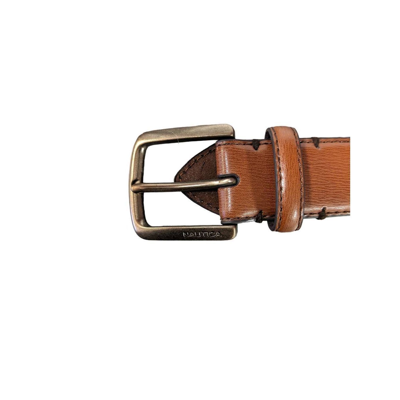 Nautica Nautica Men’s Size 40/100 Classic Brown Leather Belt. Size 40 - 1 Thumbnail