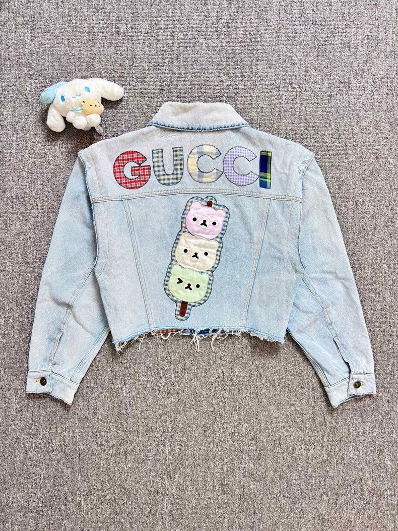 Gucci Rainbow Embroidered Denim Jacket by Gucci-2506 Size US L / EU 52-54 / 3 - 2 Thumbnail