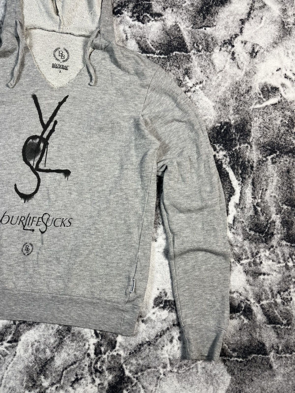Other Boom Bap YSL YourLifeSucks Gray Hoodie Size L Size US L / EU 52-54 / 3 - 3 Thumbnail