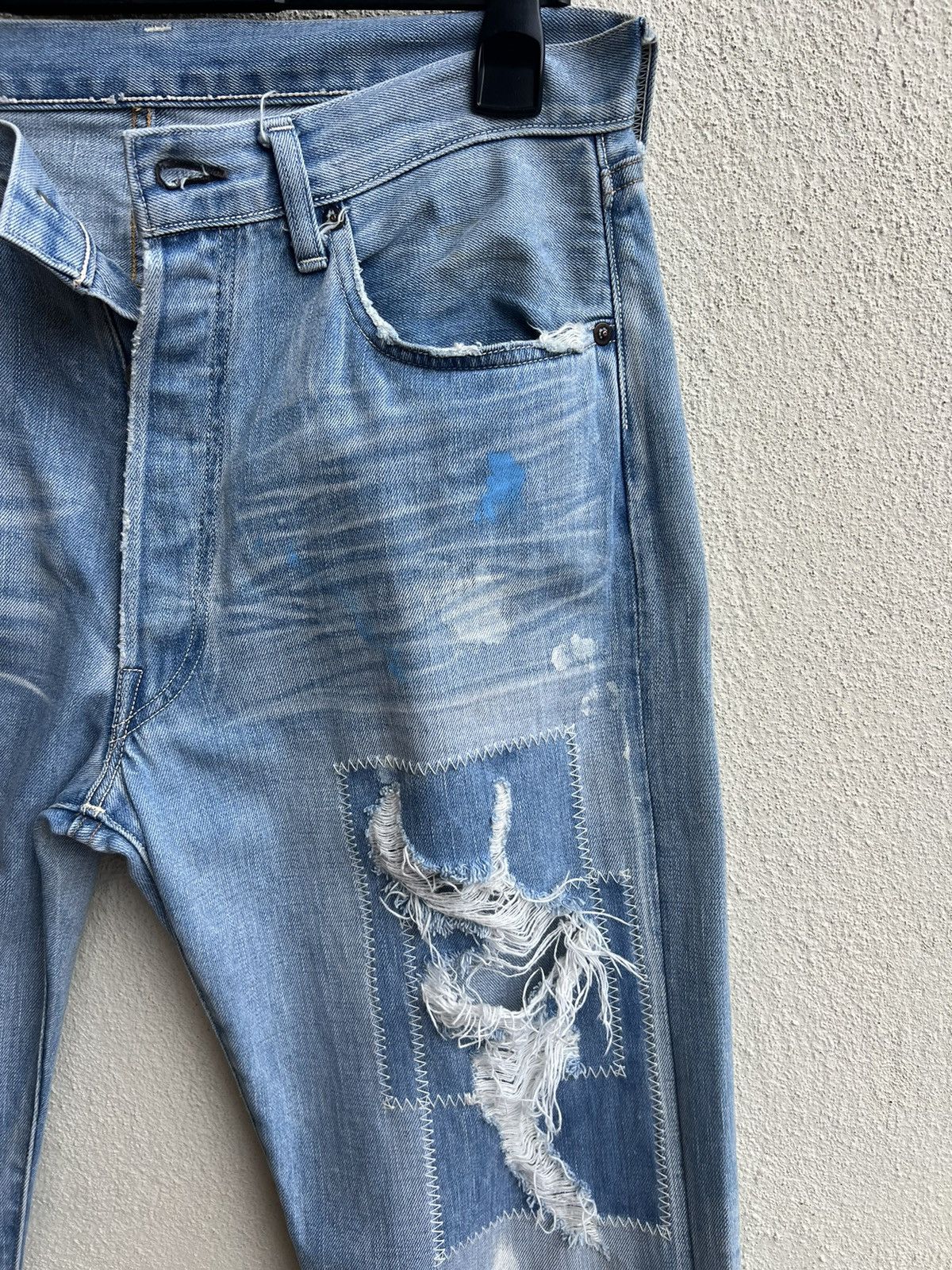 Levi's Vintage Clothing VTG 2005 LVC Levi’s 501 Big E Distress Painter Denim Jeans Size US 34 / EU 50 - 10 Thumbnail