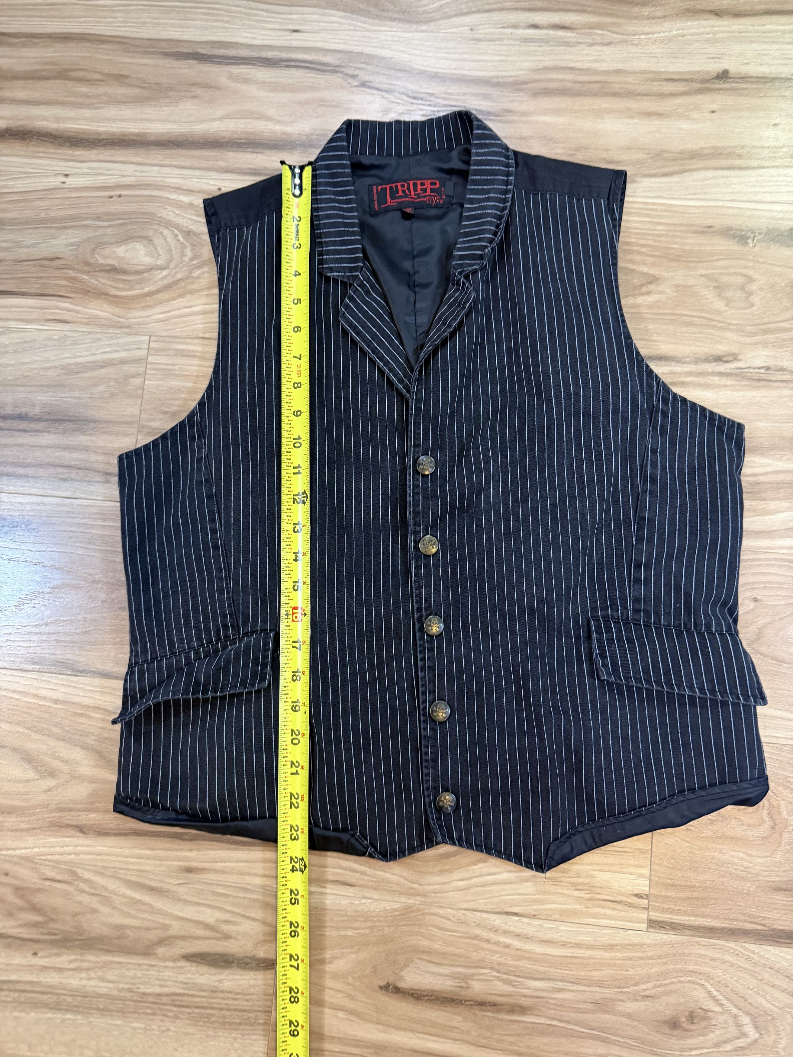 Tripp NYC Tripp NYC Pinstripe Punk Vest Black White L Size US L / EU 52-54 / 3 - 5 Thumbnail