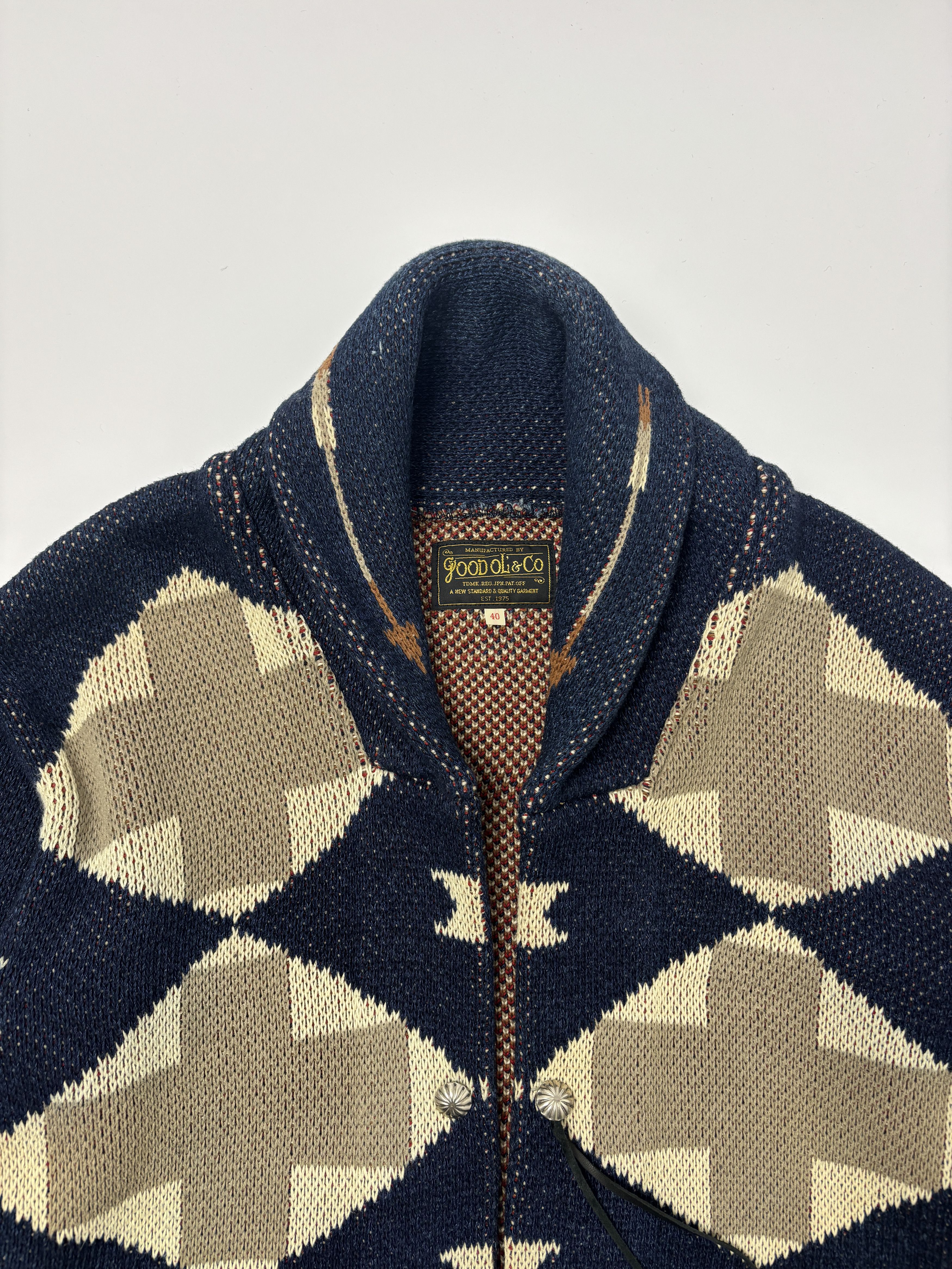 Japanese Brand Good Ol’ Shawl Collar Cardigan Southwestern Made in Japan Size US M / EU 48-50 / 2 - 4 Thumbnail