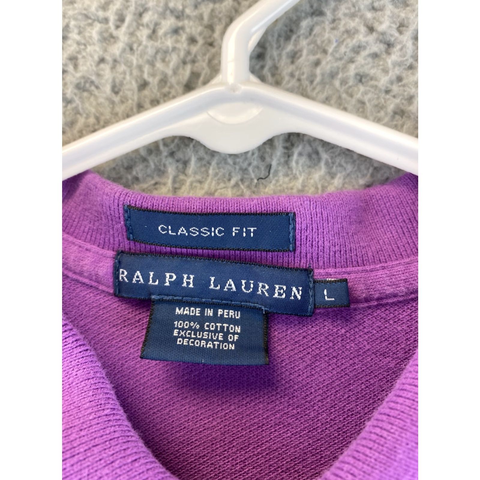 Ralph Lauren Ralph Lauren Polo Shirt Adult Large Pony Pima Rugby Casual Mens /90-26 Cotton 100% Solid Purple Short Sleeve Collared Button Logo Regular Fit Polo Size US L / EU 52-54 / 3 - 4 Thumbnail