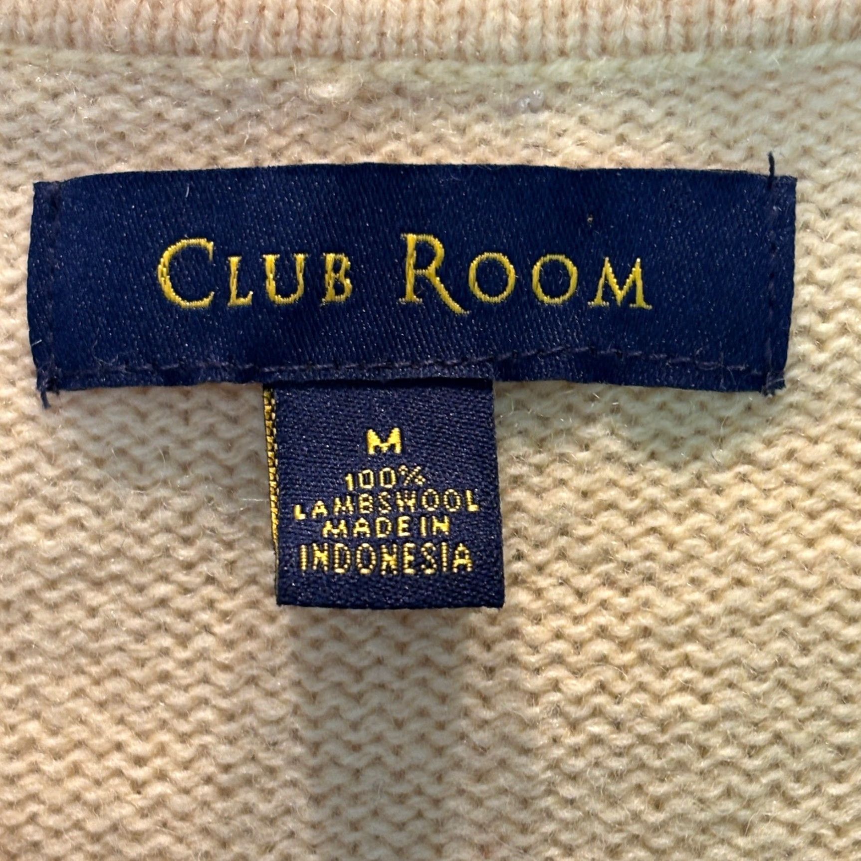 Club Room Club Room Sweater Mens Medium Yellow Argyle V-Neck 100% Lambswool Knit Classic Size US M / EU 48-50 / 2 - 3 Thumbnail