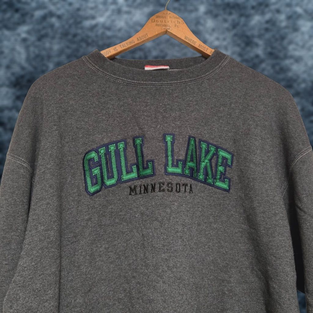 Champion VINTAGE Champion Sweatshirt Crewneck Gray Minnesota Gull Lake Adult L Size US L / EU 52-54 / 3 - 1 Thumbnail