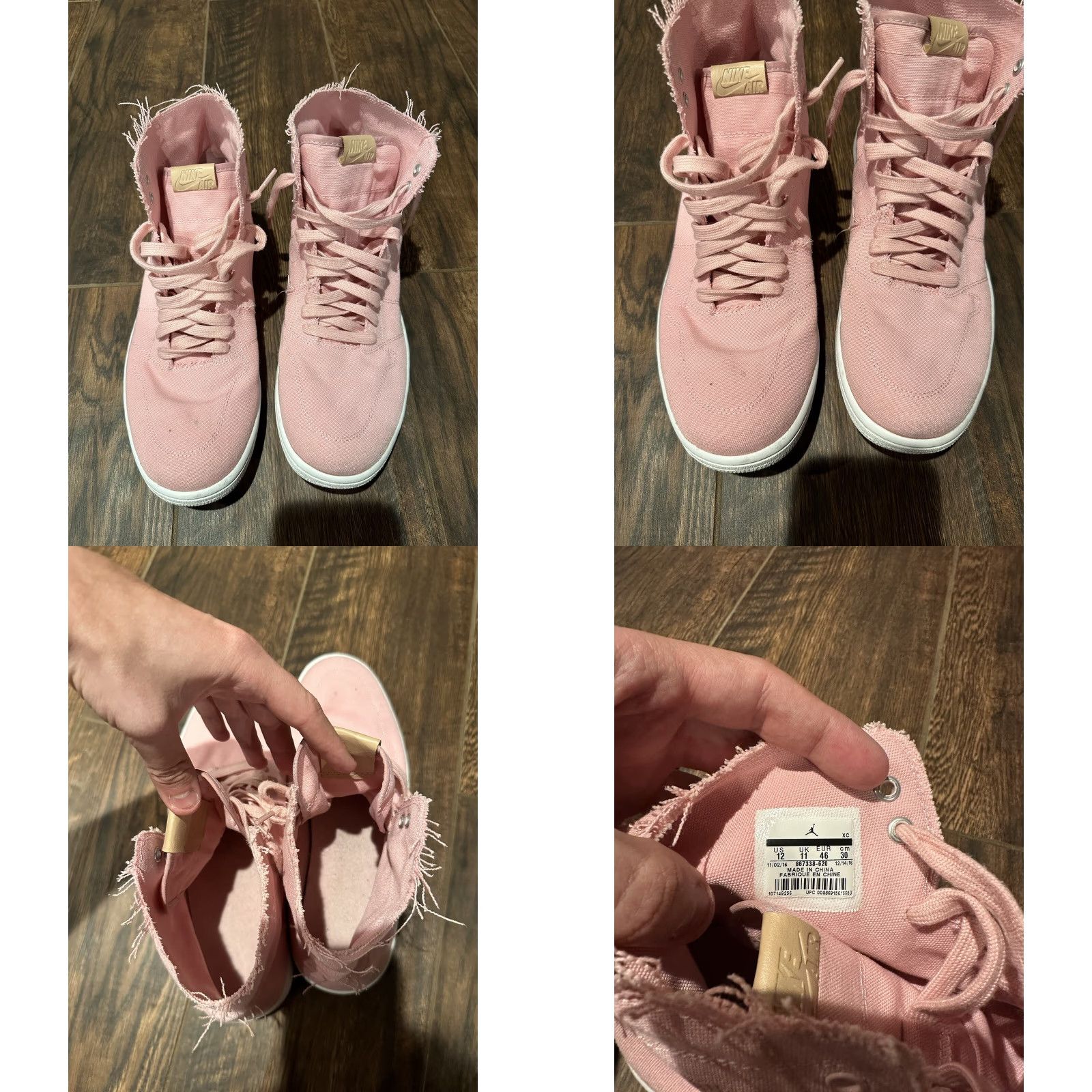 Nike VINTAGE Nike Air Jordan 1 Retro High Decon Easter Light Pink White 867338-620 12 Men Sneakers Size US 11 / EU 44 - 8 Thumbnail