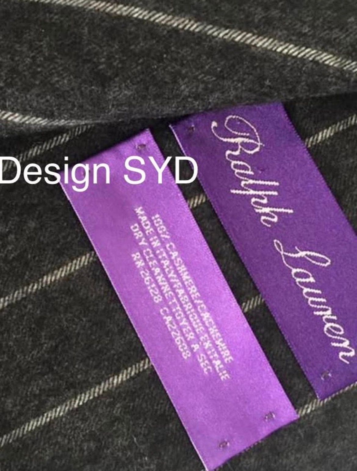 Ralph Lauren Purple Label BNWOT Ralph Lauren 100% Cashmere Pinstripe unisex scarf Size ONE SIZE - 2 Thumbnail