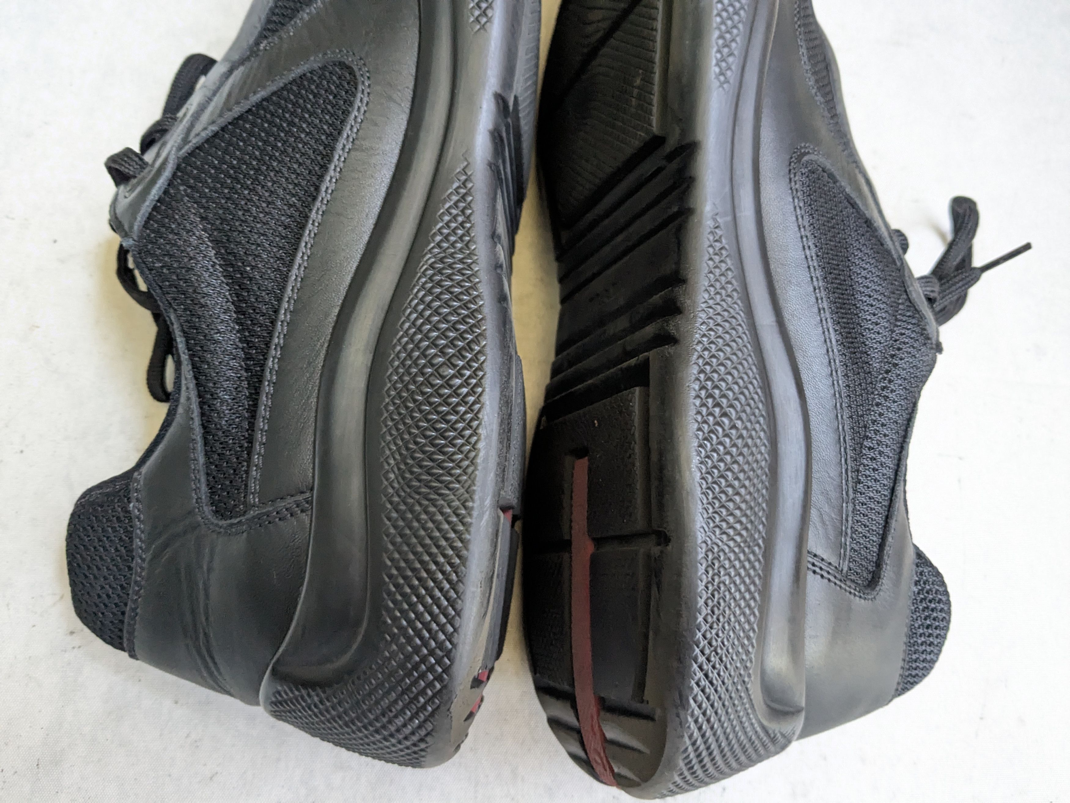 Prada Prada America's Cup Sneakers Black 9 Low Tops Leather Red Size US 9 / EU 42 - 11 Thumbnail