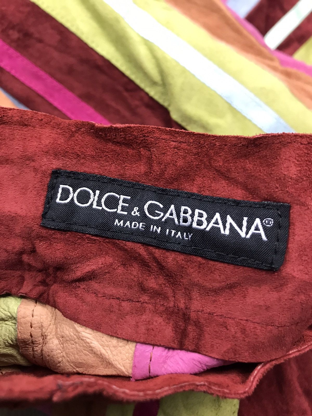 Dolce & Gabbana VINTAGE Y2K DOLCE & GABBANA PATCHWORK LEATHER SKIRTS Size 31" - 4 Thumbnail