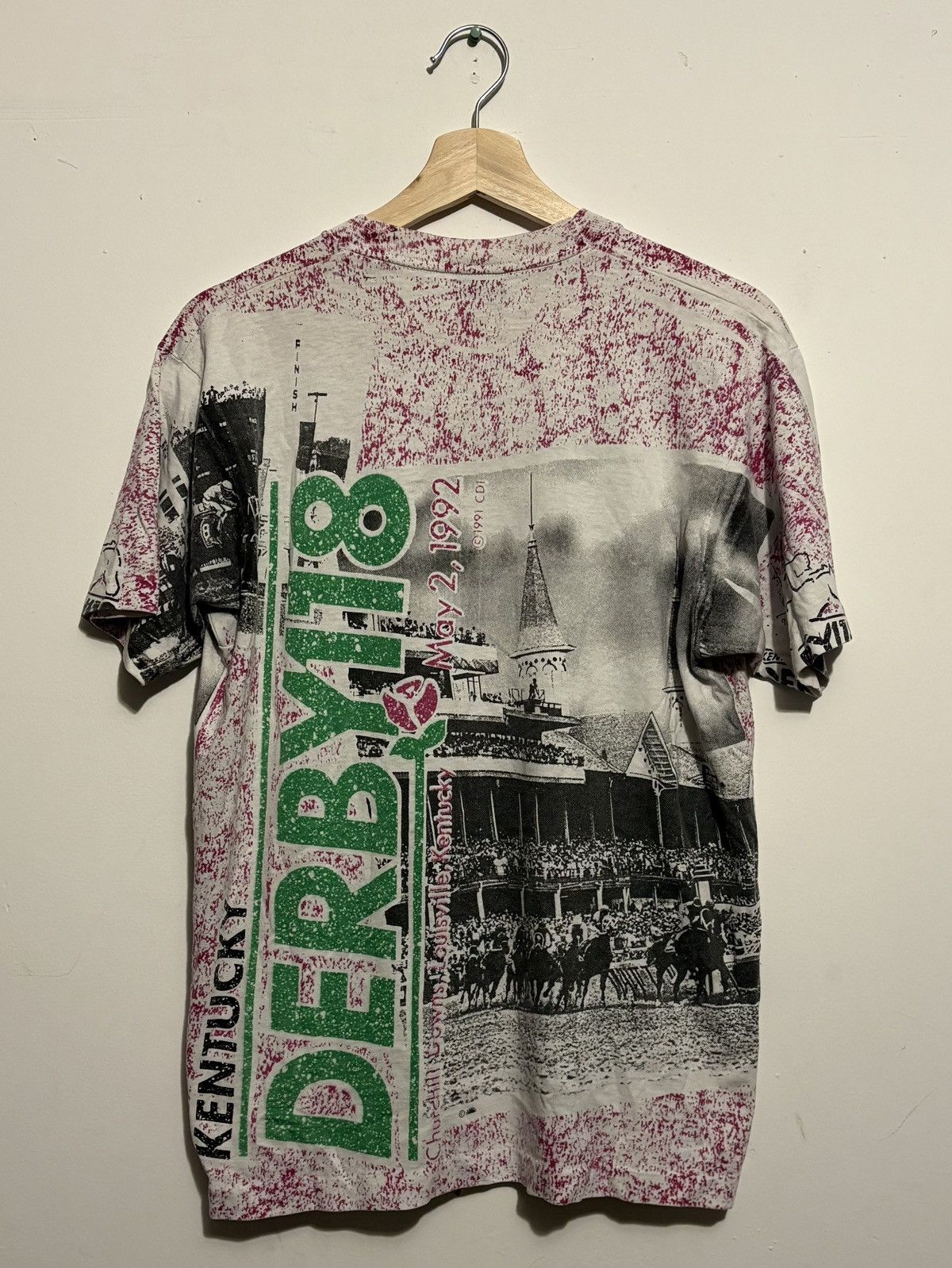 Vintage Vintage 1991 Kentucky Derby 118 AOP Screen Stars T-Shirt Size US L / EU 52-54 / 3 - 5 Thumbnail