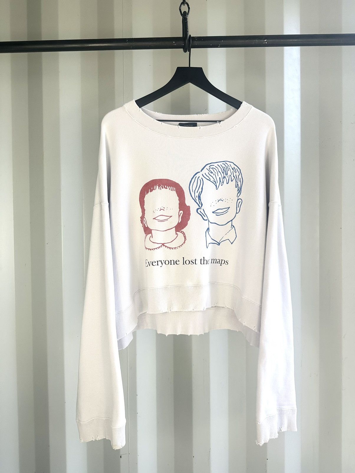 image of Undercover Everyone Has Lost Their Maps Sweatshirt in White, Men's (Size Medium)