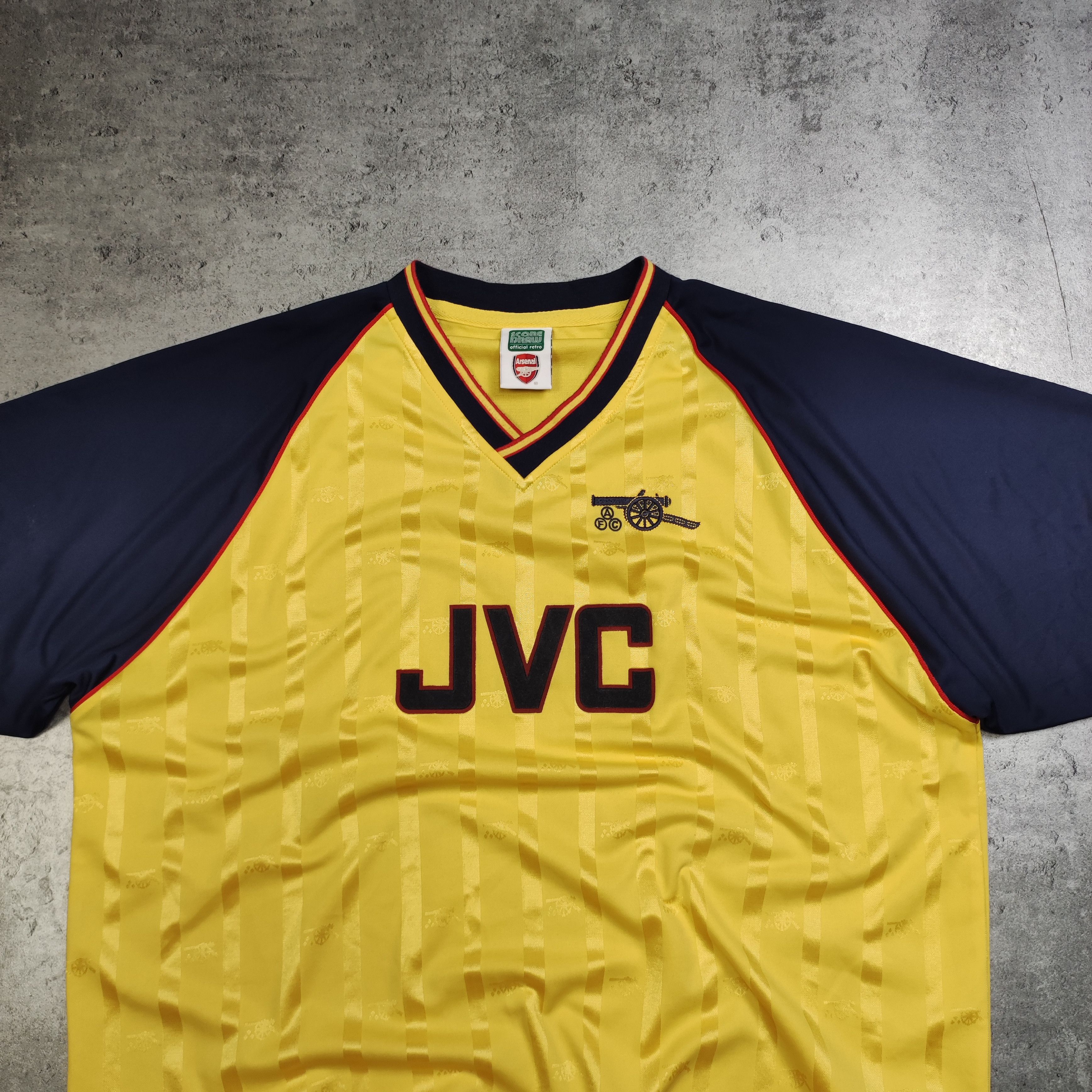 Vintage RARE Vintage 90s JVC Arsenal London 1989 Score Draw Kit Size US XXL / EU 58 / 5 - 3 Thumbnail