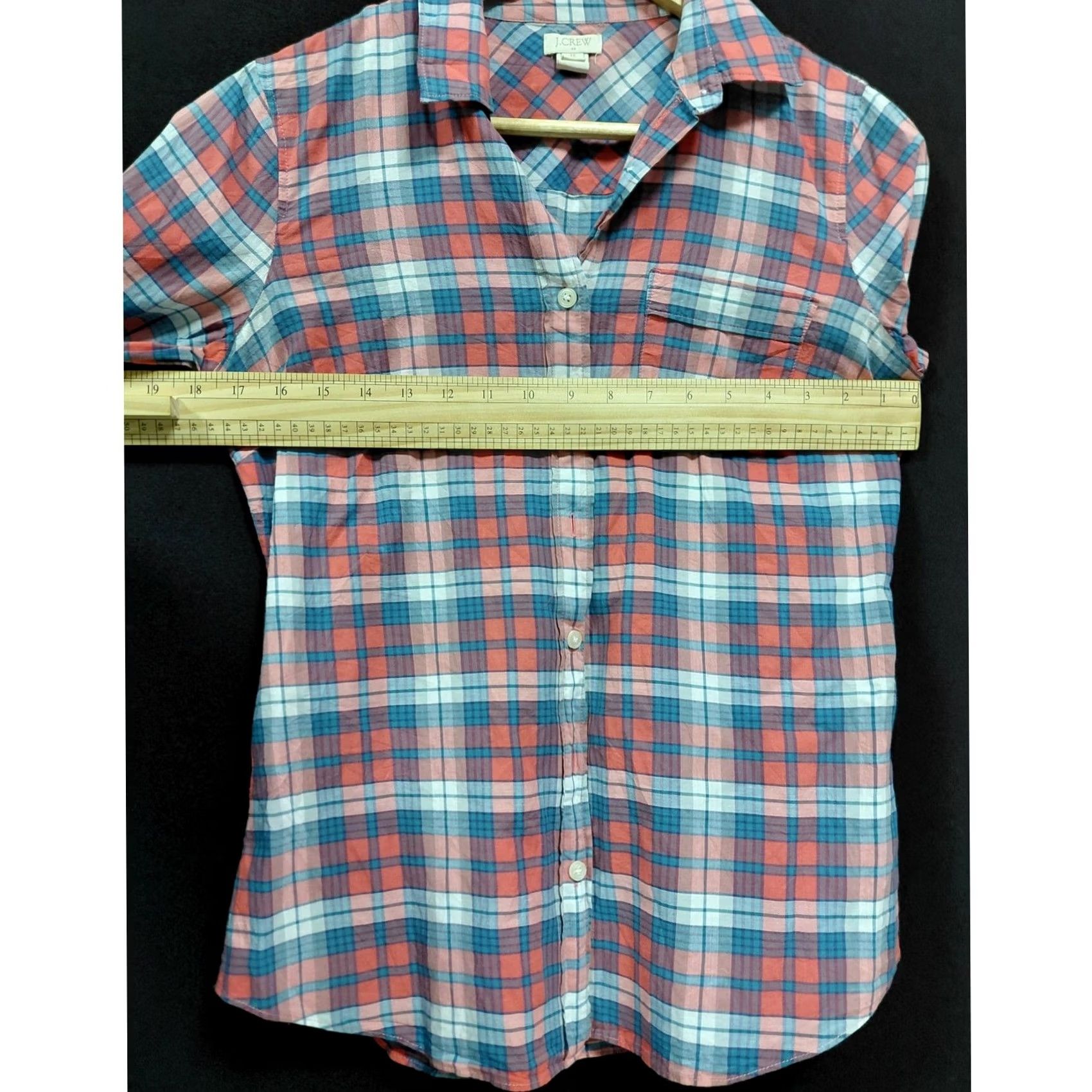J.Crew VINTAGE J.CREW Style 03411 Plaid Cotton Shirt Blue Red Woven Long Sleeve Size XS Size XS / US 0-2 / IT 36-38 - 4 Thumbnail