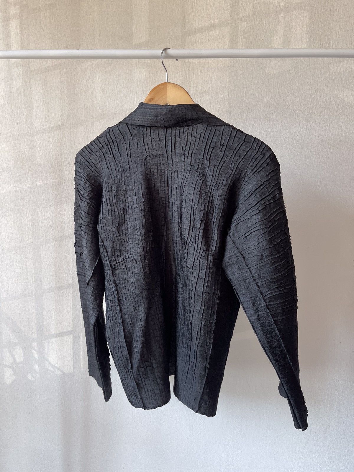 Issey Miyake × Pleats Please Issey Miyake Rare Issey Miyake Wood Skin Style Cardigan Size US M / EU 48-50 / 2 - 8 Thumbnail