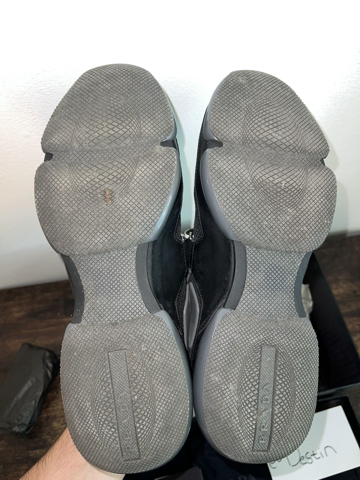 Designer Prada Cloudbust Strap Black Blue Sneaker MSRP $800 Size US 9.5 / EU 42-43 - 7 Thumbnail
