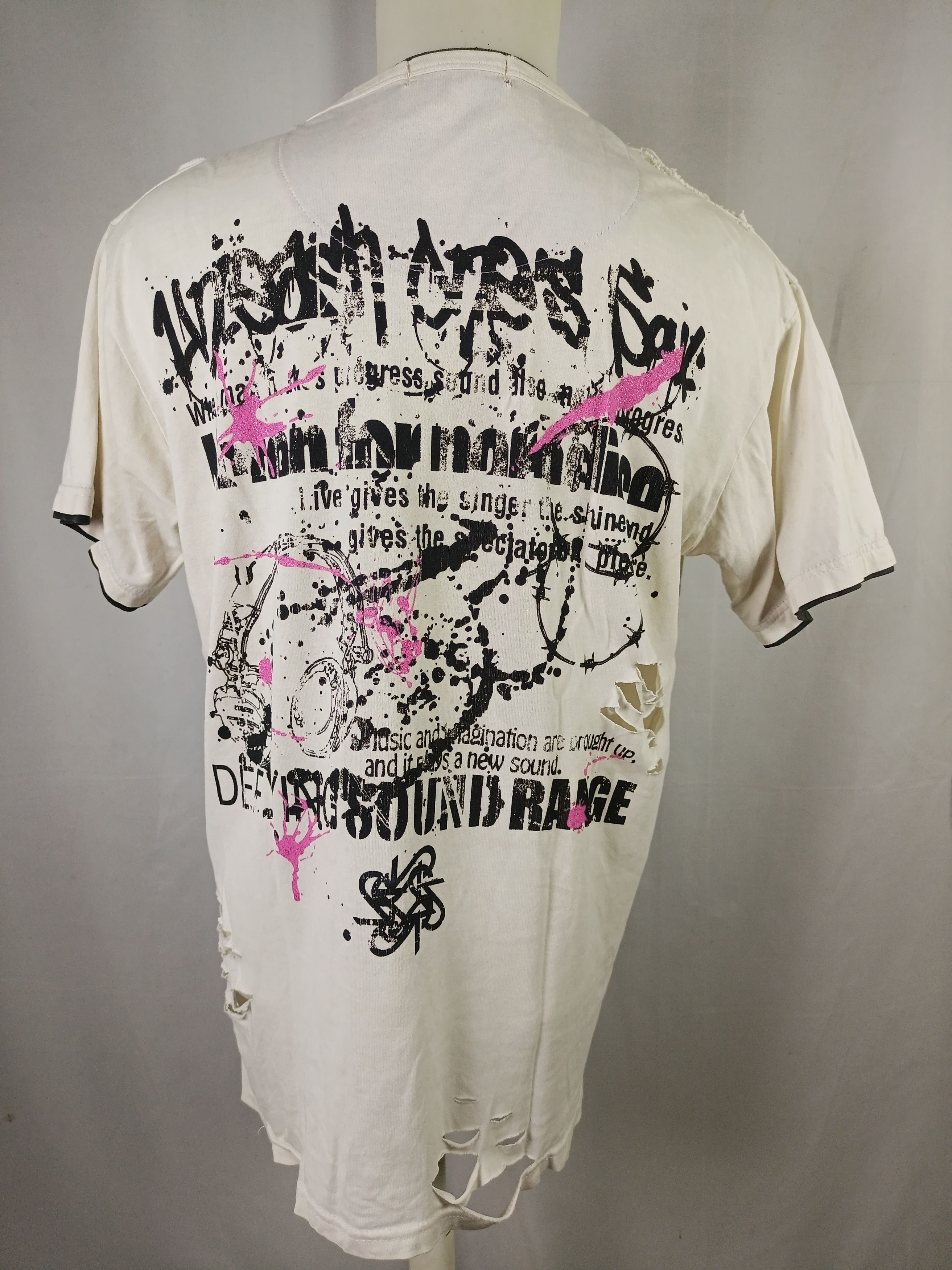 If Six Was Nine × Japanese Brand × Vintage Time Step POEM Print Distressed Tshirt Double Layer Size US XL / EU 56 / 4 - 17 Thumbnail