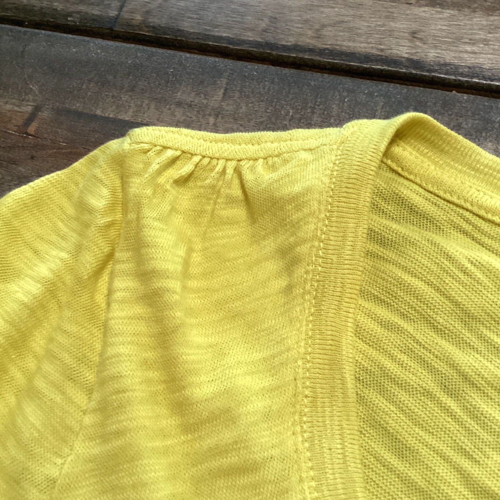 Vintage ATM Anthony Thomas Melillo T Shirt Women M Yellow Slub Jersey Cotton V Neck Top Size M / US 6-8 / IT 42-44 - 5 Thumbnail