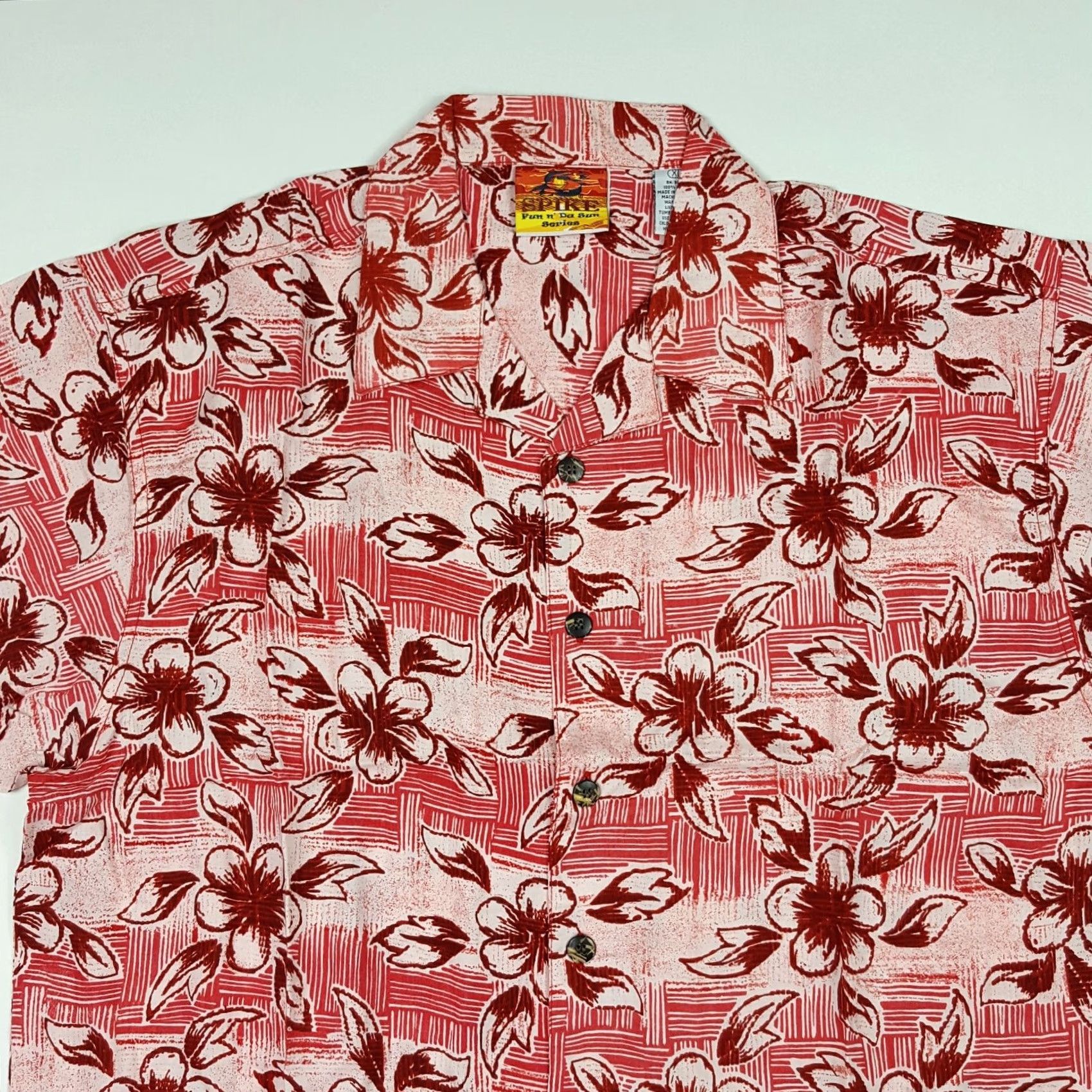 Vintage VINTAGE Spike Hawaiian Button-Up Shirt XS? No Wait XL Men’s Floral 90s Island Aloha Beach Camp Shirt Pink Short Sleeve Size US XL / EU 56 / 4 - 2 Thumbnail