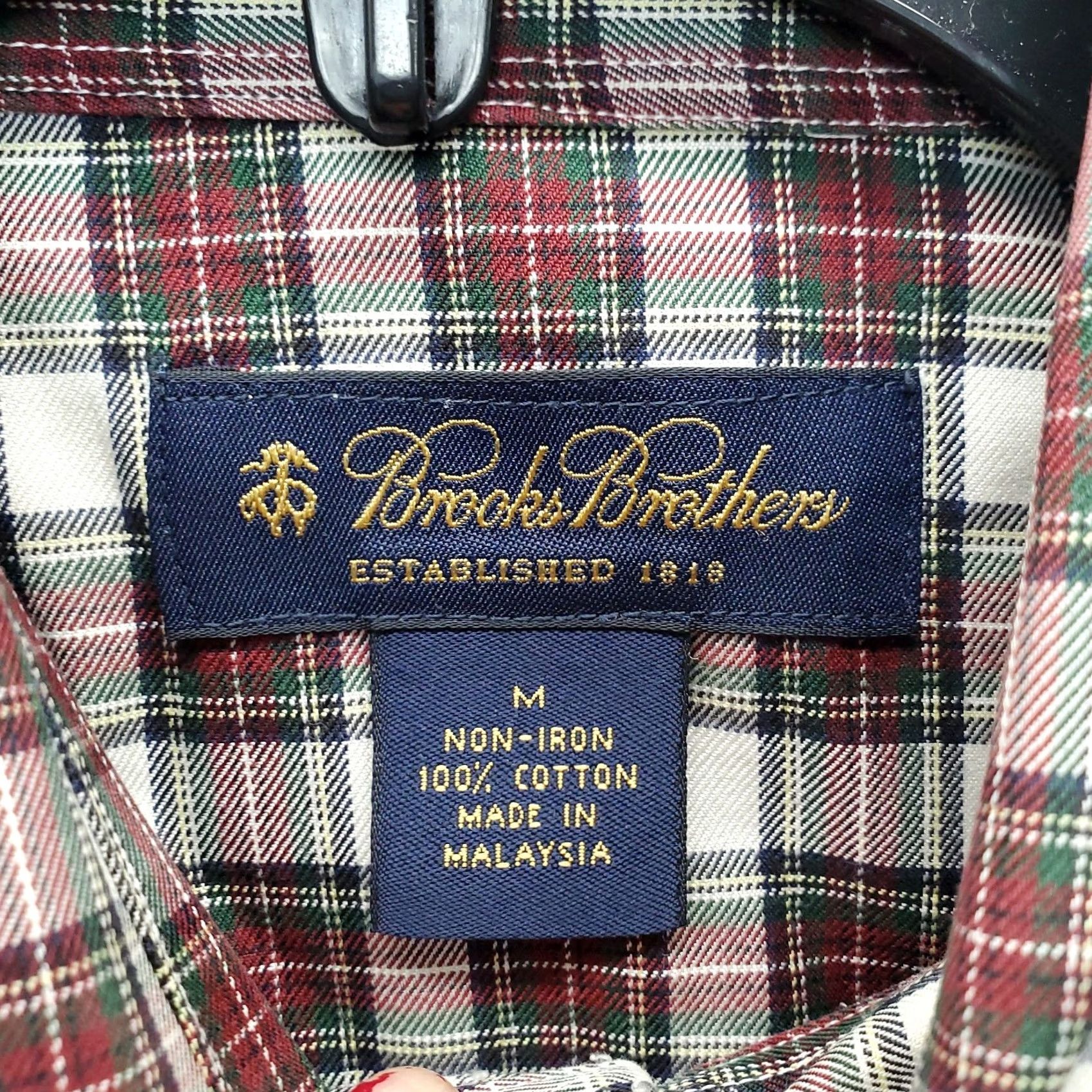 Brooks Brothers Brooks Brothers Dress Shirt Mens M Multi Plaid Non-Iron Button Down Shirt Size 40R - 5 Thumbnail