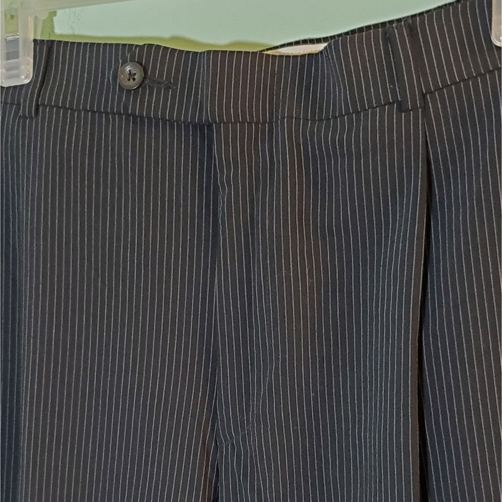 Geoffrey Beene Geoffrey Beene Navy Striped Wool Trousers 33x32 Size US 33 - 2 Thumbnail