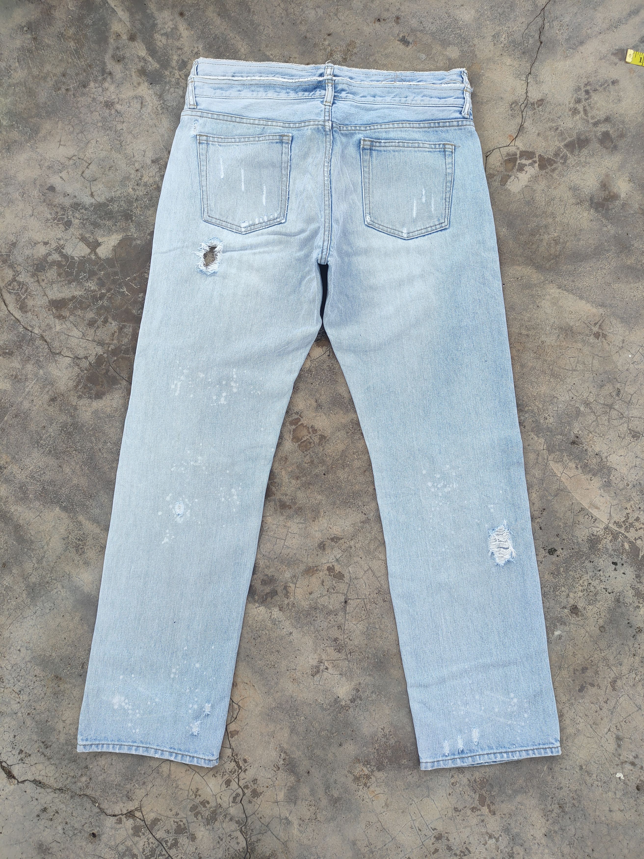 Japanese Brand Vtg Japanese faded double waist distressed jeans denim Size US 34 / EU 50 - 7 Thumbnail