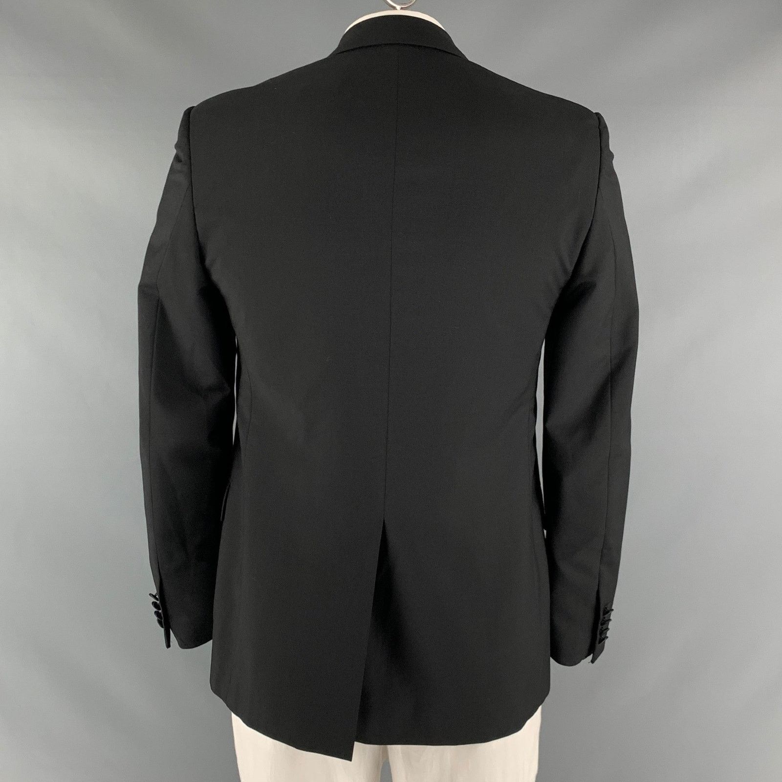 Lanvin LANVIN Size 42 Black Solid Wool Mohair Peak Lapel Sport Coat Size 42R - 3 Thumbnail