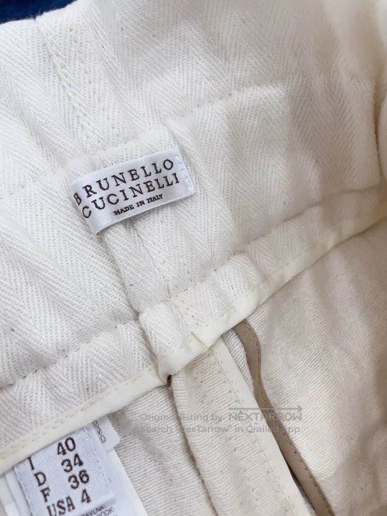 Brunello Cucinelli Brunello Cucinelli White creased belt casual pants Size 25" / US 0 / IT 36 - 3 Thumbnail