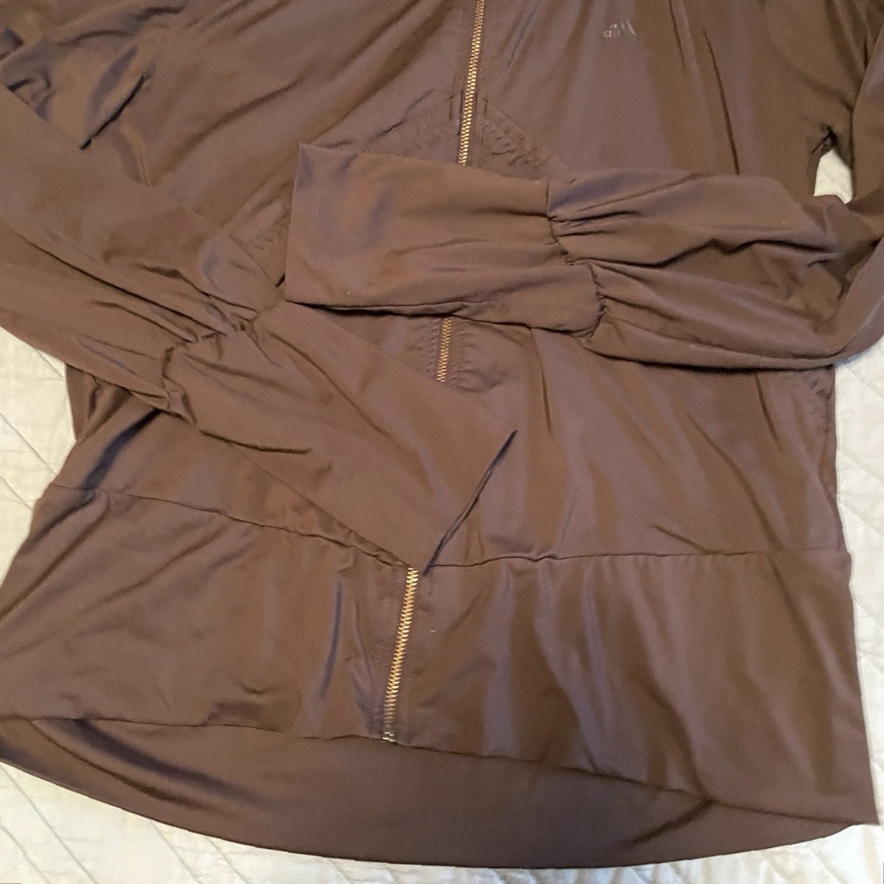 Adidas Adidas Clima365 Women's Track Jacket L Brown Solid Pockets Lightweight Zip Running Gym Training Reg. Womens Size L / US 10 / IT 46 - 3 Thumbnail