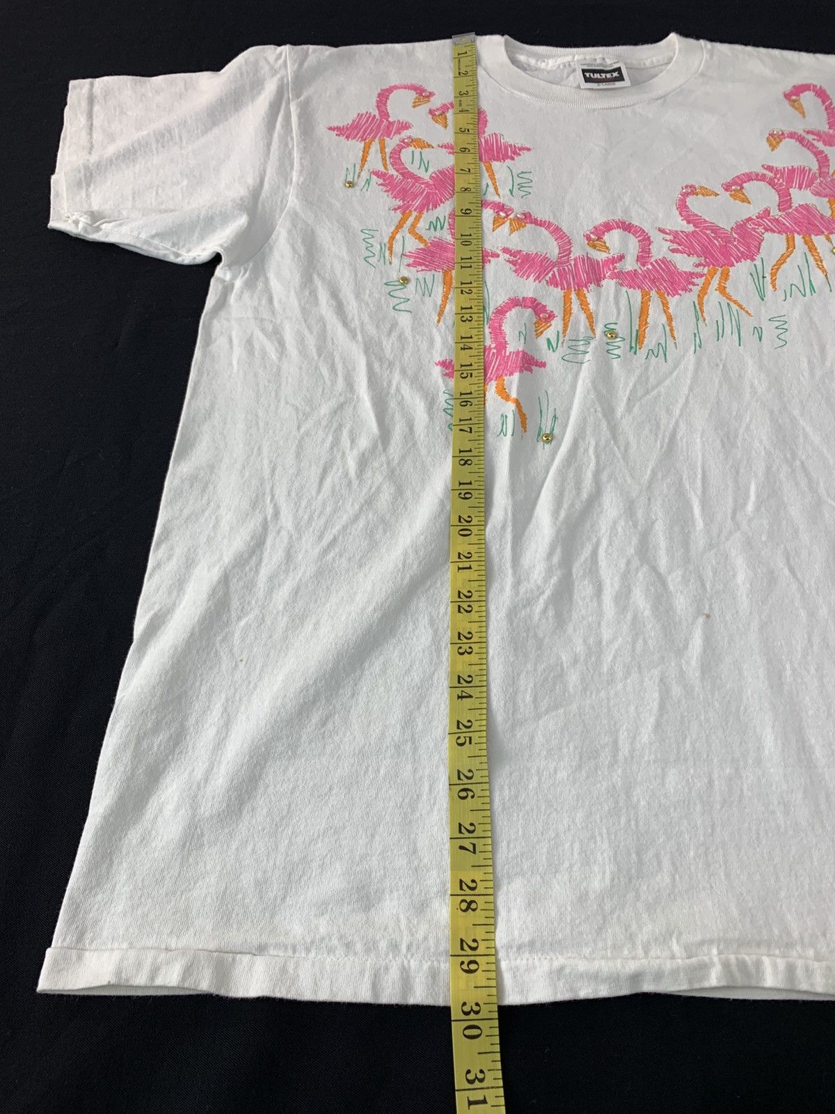 Tultex 90s Tultex Distinctive Flock Flamingo Graphic Screen Printed Size US XL / EU 56 / 4 - 10 Thumbnail