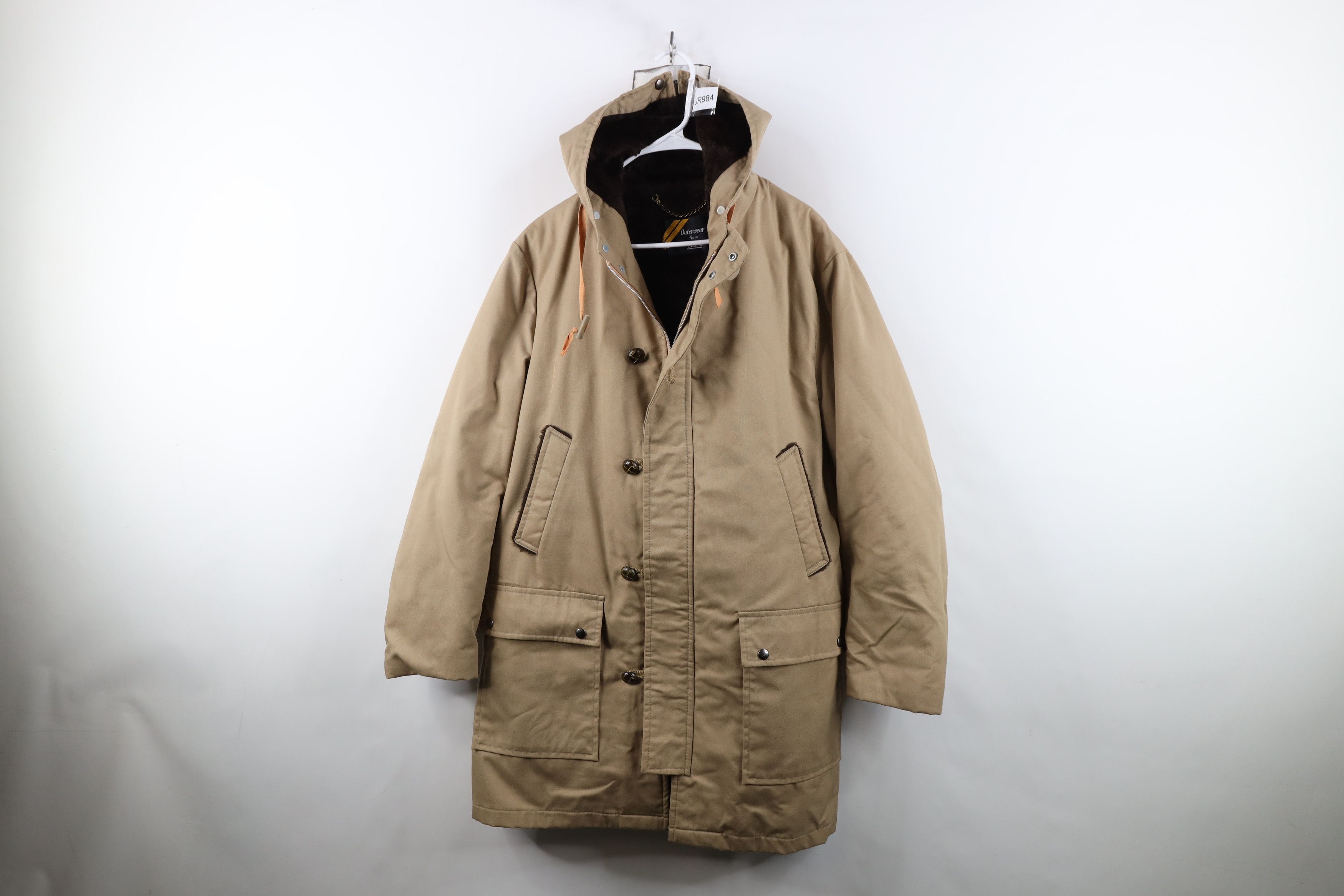 Vintage Vintage 70s Streetwear Hooded Canvas Parka Jacket Beige Size US L / EU 52-54 / 3 - 1 Thumbnail