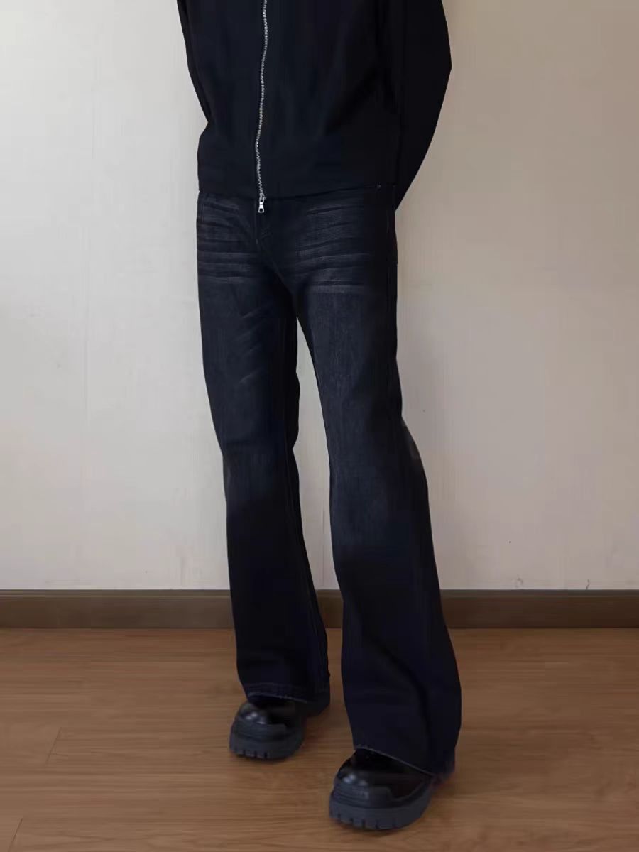 Japanese Brand × Jean Washed vintage black and gray micro flare jeans Size US 30 / EU 46 - 4 Thumbnail