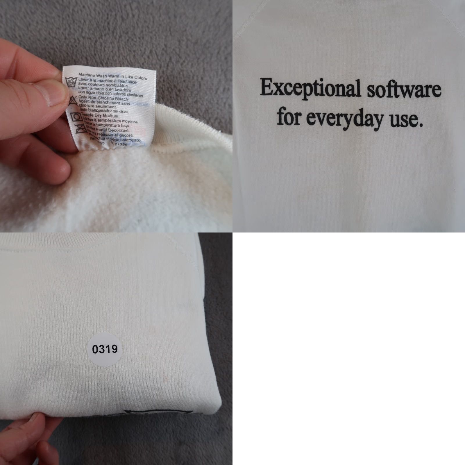 VINTAGE Hanes Sweatshirt Unisex XL Crew Neck White 80s Vintage Raglan Graphic Print All Seasons Activewear Reading Book Club Jane Austen