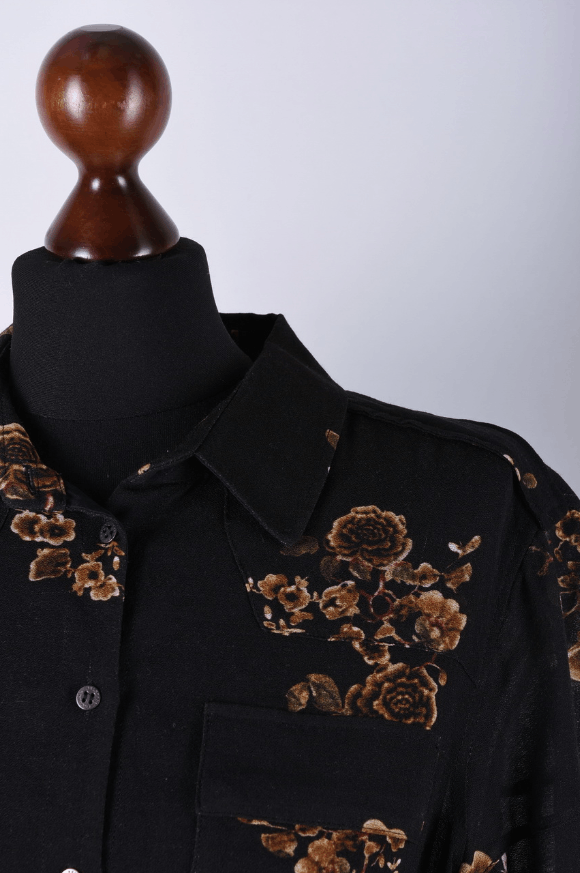 Belstaff Women's Belstaff Floral Print Wool Silk Blouse Black Size M Size M / US 6-8 / IT 42-44 - 2 Thumbnail