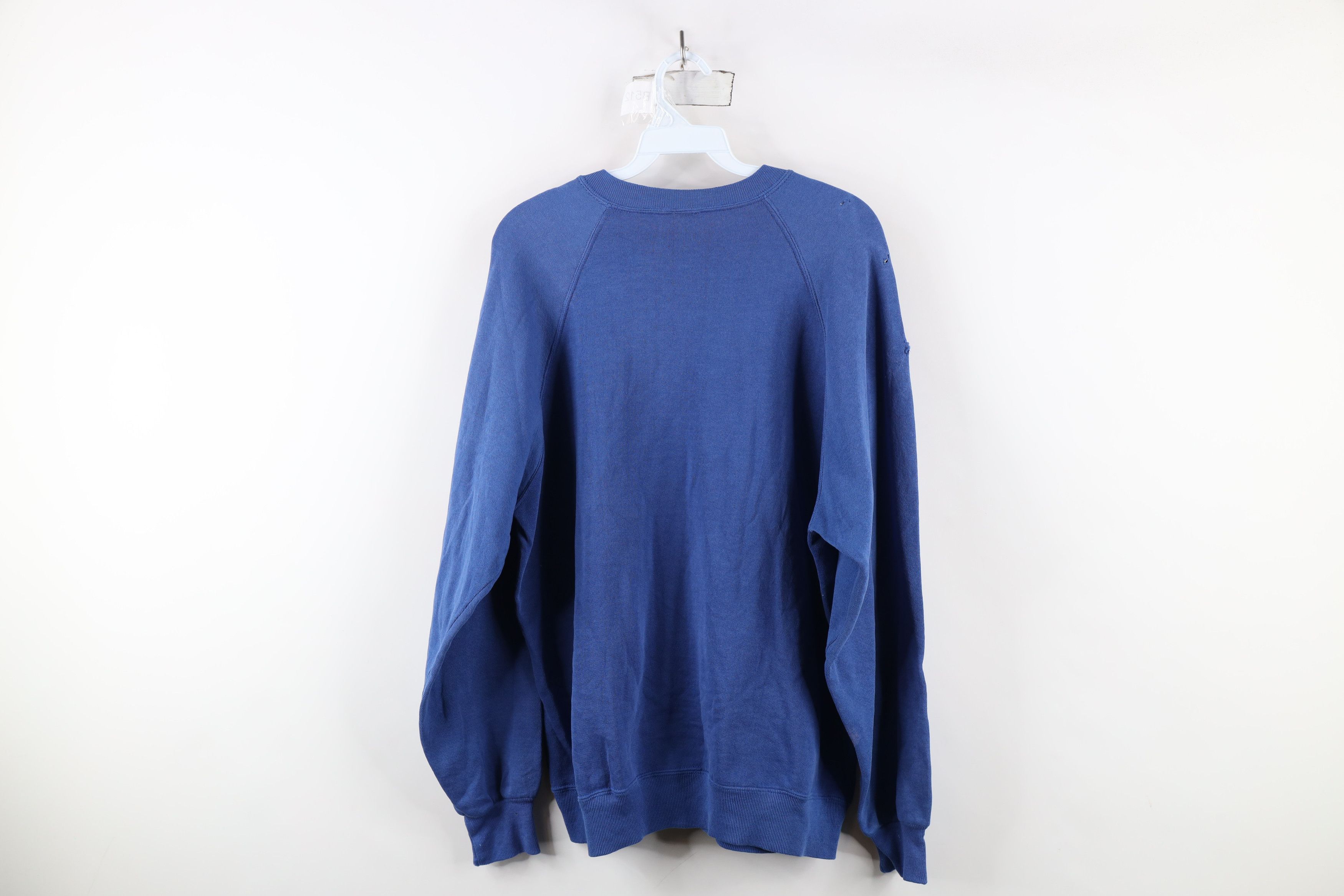 Vintage Vintage 90s Streetwear Crewneck Sweatshirt Royal Blue USA Size US XL / EU 56 / 4 - 11 Thumbnail
