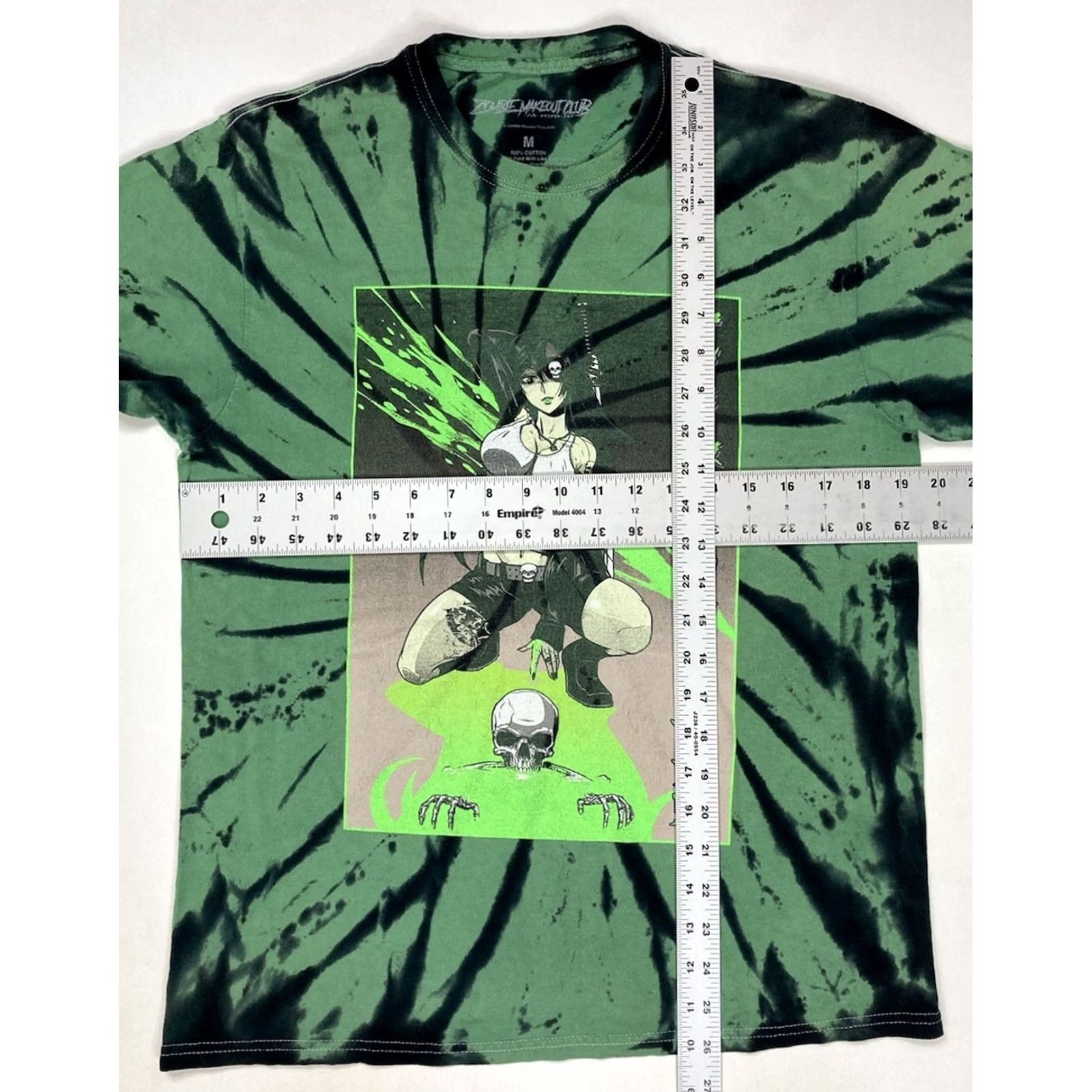 Vintage Zombie Makeout Club Graphic Print T-Shirt Men Medium Green Tie Dye Graphic Print Crew Neck Short Sleeve Anime Logo All Seasons - Mens Size US M / EU 48-50 / 2 - 5 Thumbnail