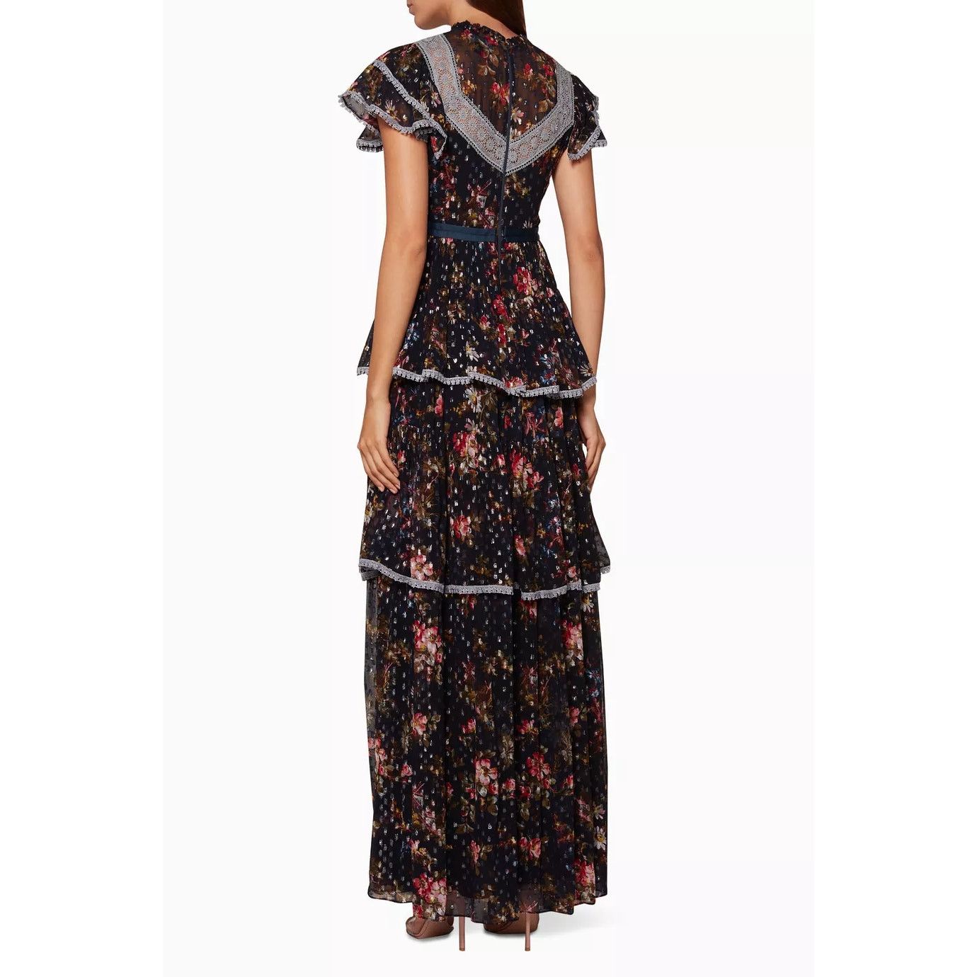 Other Needle & Thread Navy Winter Forest Floral Prairie Maxi Dress Size XS / US 0-2 / IT 36-38 - 2 Thumbnail