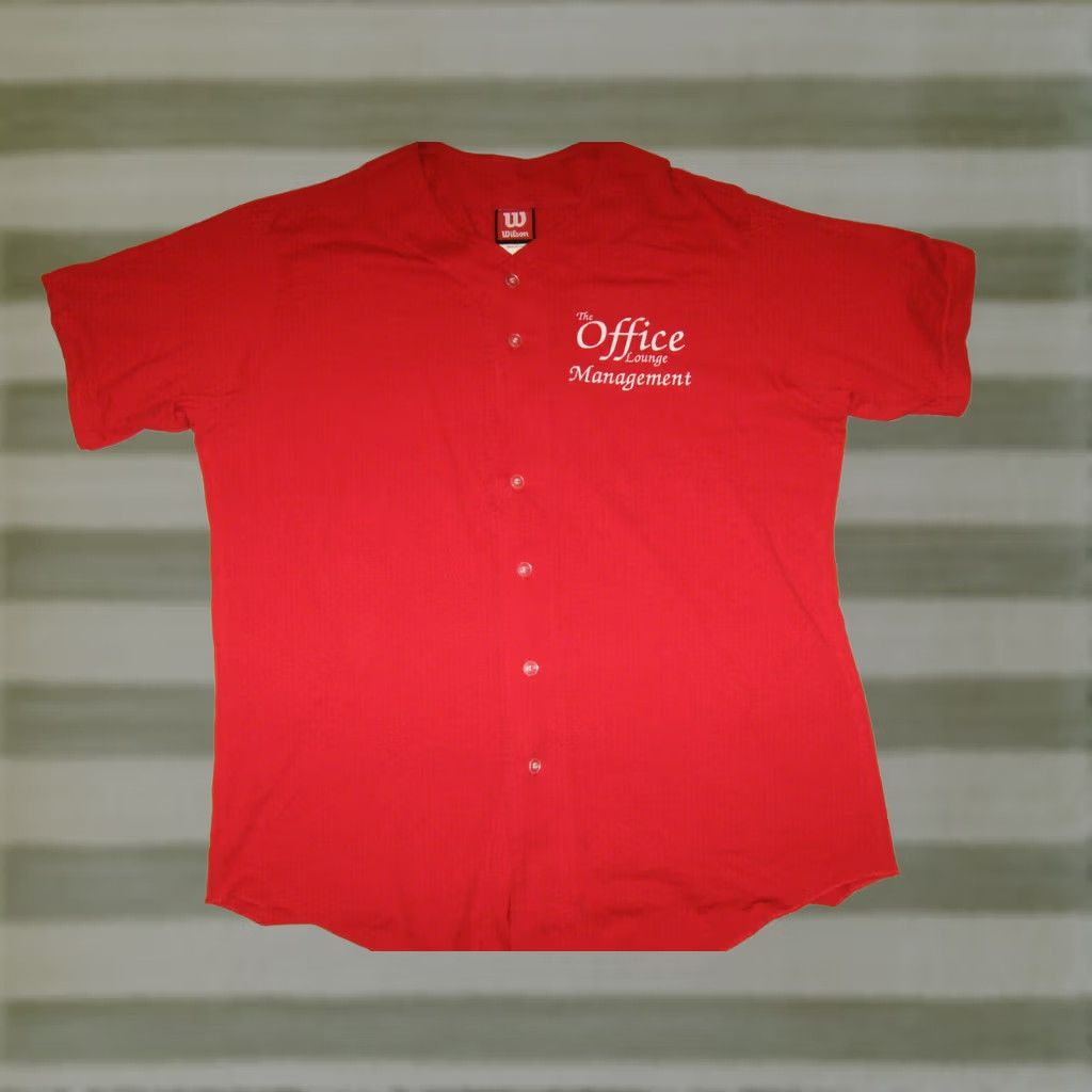 Vintage VINTAGE The Office Lounge Shirt Men XL Red Jersey Cotton/Polyester Short Sleeve Vintage #1 Size US XL / EU 56 / 4 - 1 Thumbnail