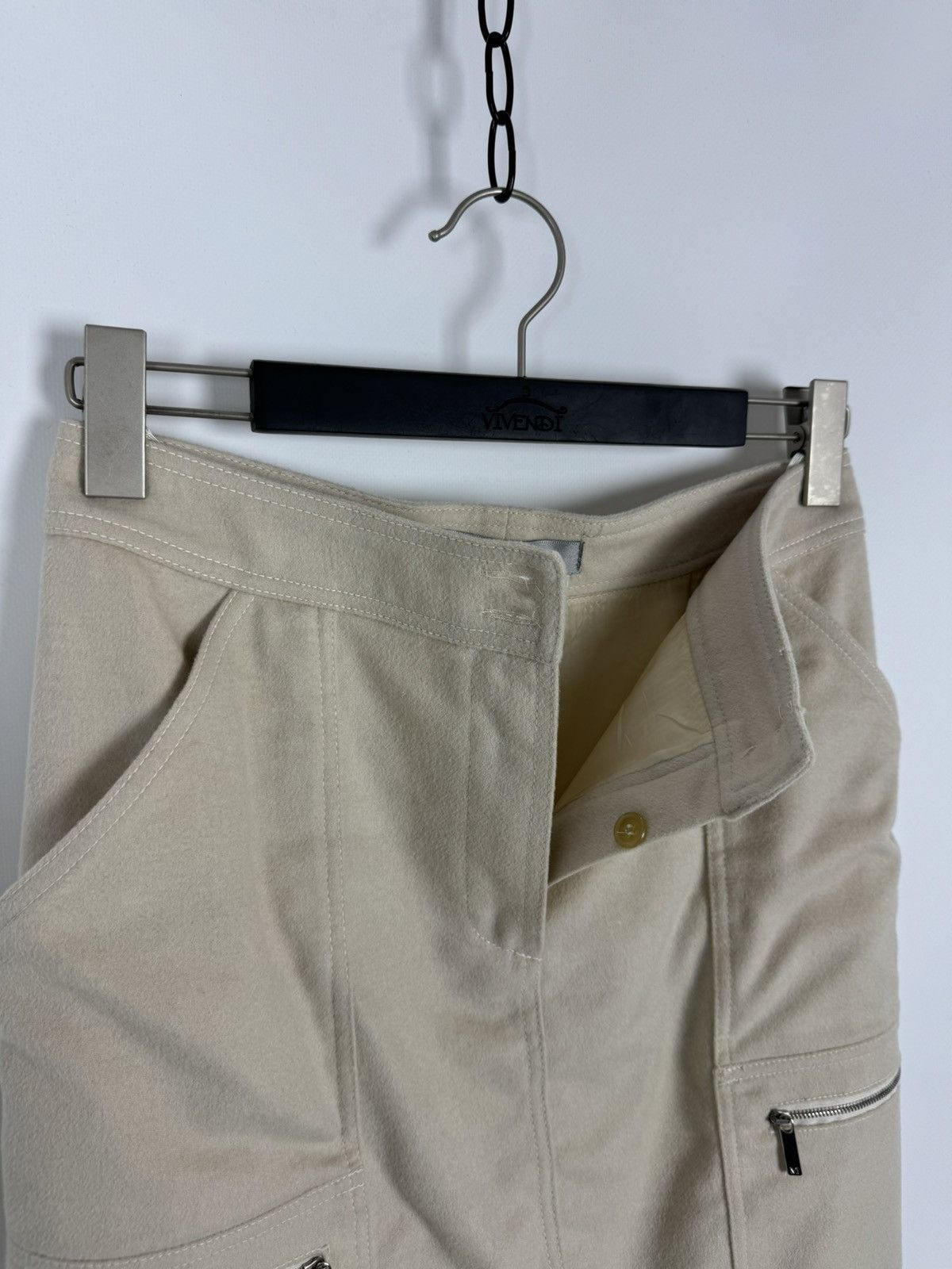 Vintage Vintage Max Mara Wool Midi Pockets Skirt Size 30" / US 8 / IT 44 - 6 Thumbnail