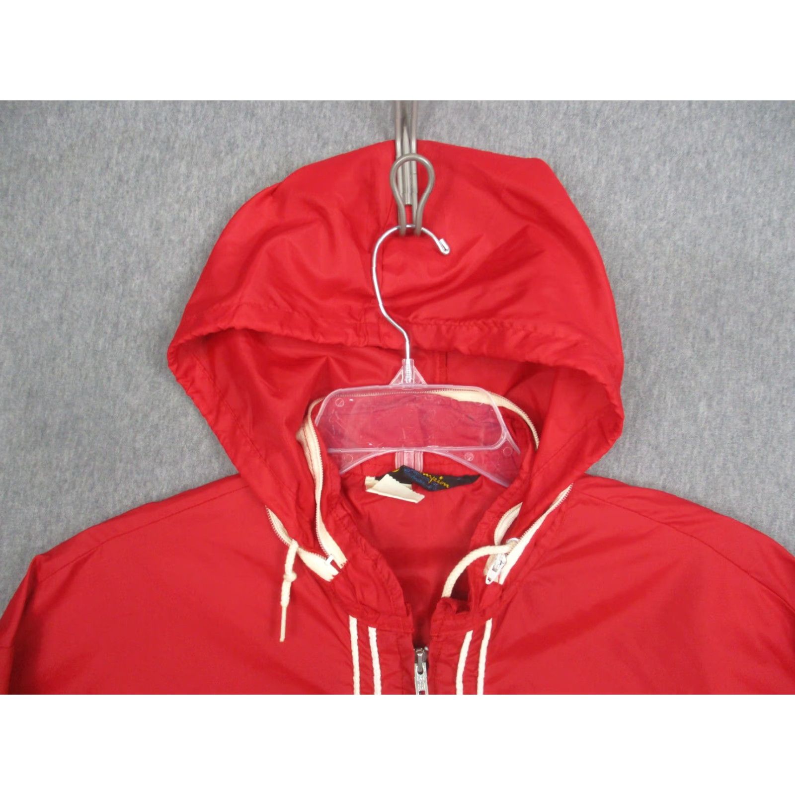 Champion VINTAGE Alfa Romeo Jacket Mens XL Red Hooded Windbreaker Nylon 60s Size US XL / EU 56 / 4 - 4 Thumbnail