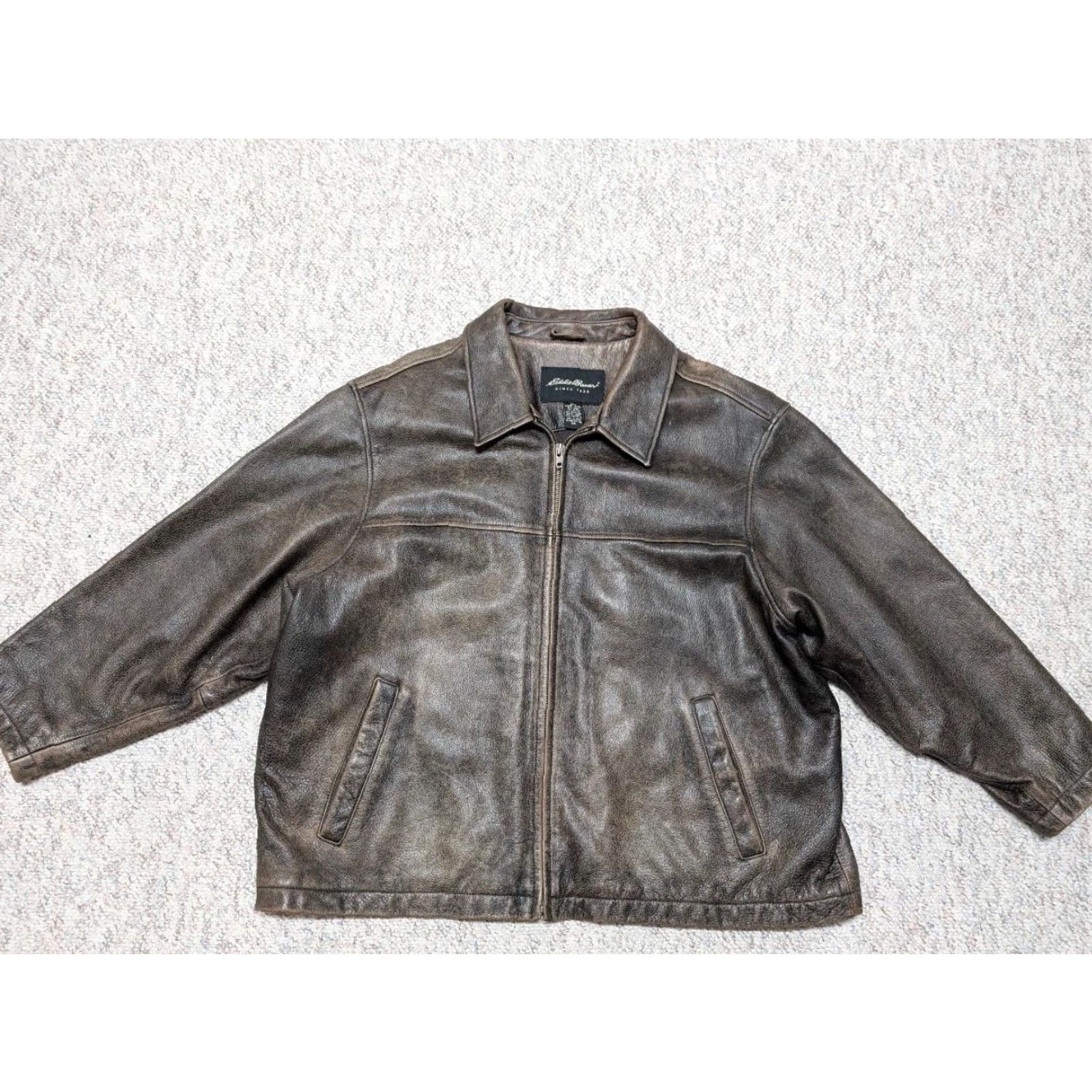 Eddie Bauer VINTAGE Eddie Bauer leather jacket Women's 2XL brown motorcycle jacket Plus Sized Cowhide Leather patina broke-in 90s Size XXL / US 16-18 / IT 52-54 - 7 Thumbnail