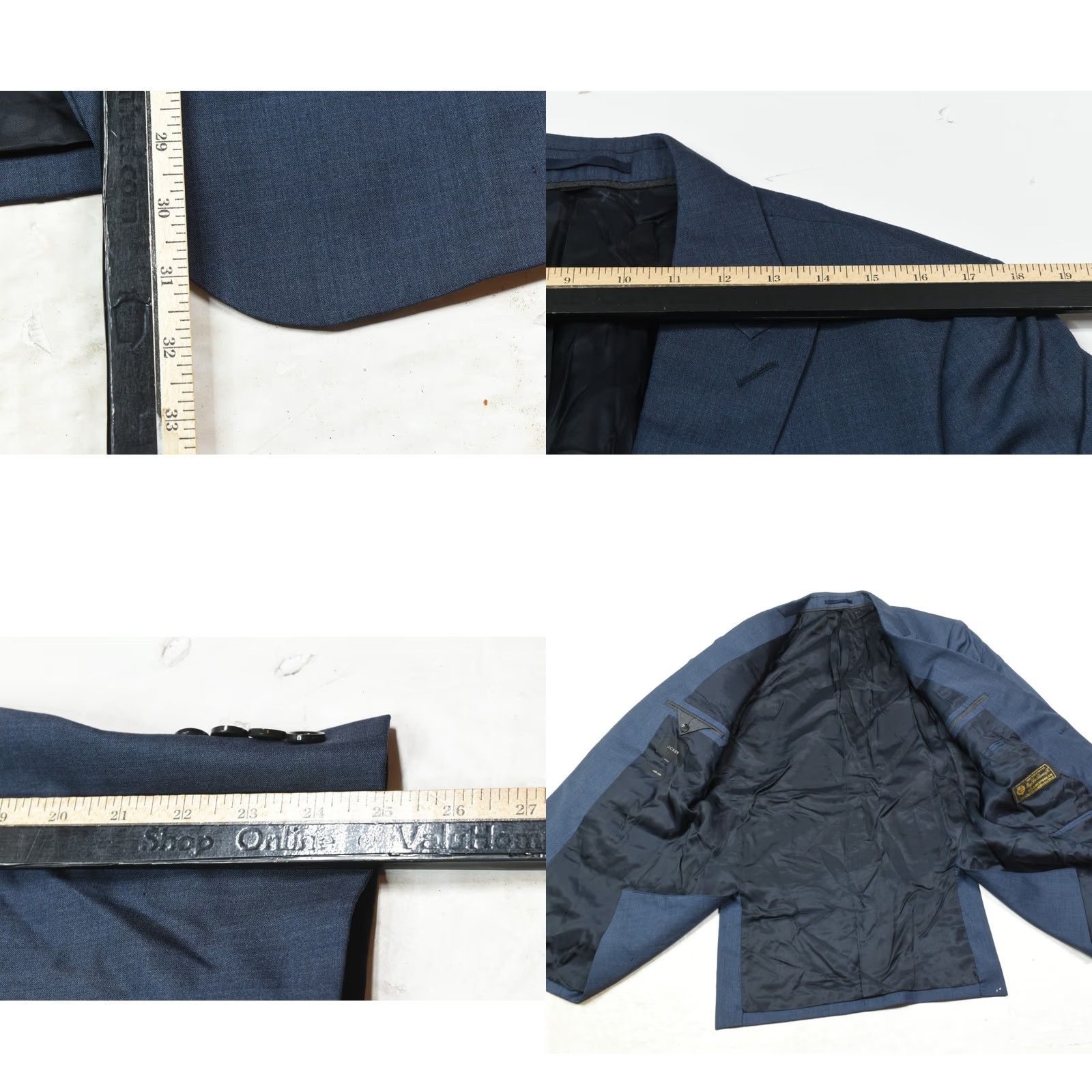 J.Crew J.CREW Blazer Mens 40R Blue Slim Two-Button Notch Lapel Wool Single-Breasted Jacket/Coat Regular Length Vintage: No Size 40R - 8 Thumbnail