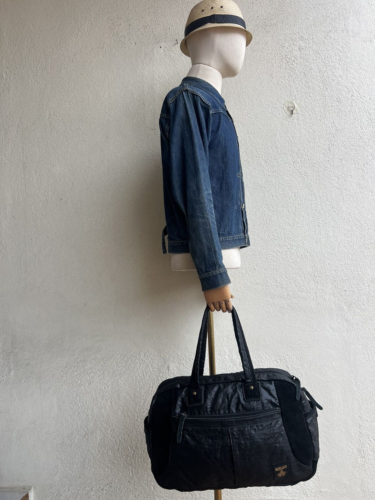 Leather Vintage Masterpiece Japan Suede Leather Wax Nylon Boston Bag Size ONE SIZE - 2 Thumbnail