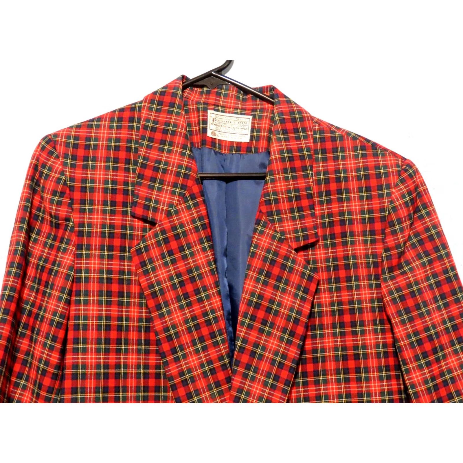 Pendleton VINTAGE Pendleton Blazer Women Red Tartan 10 100% Wool One Button Mid-Length Plaid Womens Blazer Mens? Size L / US 10 / IT 46 - 3 Thumbnail
